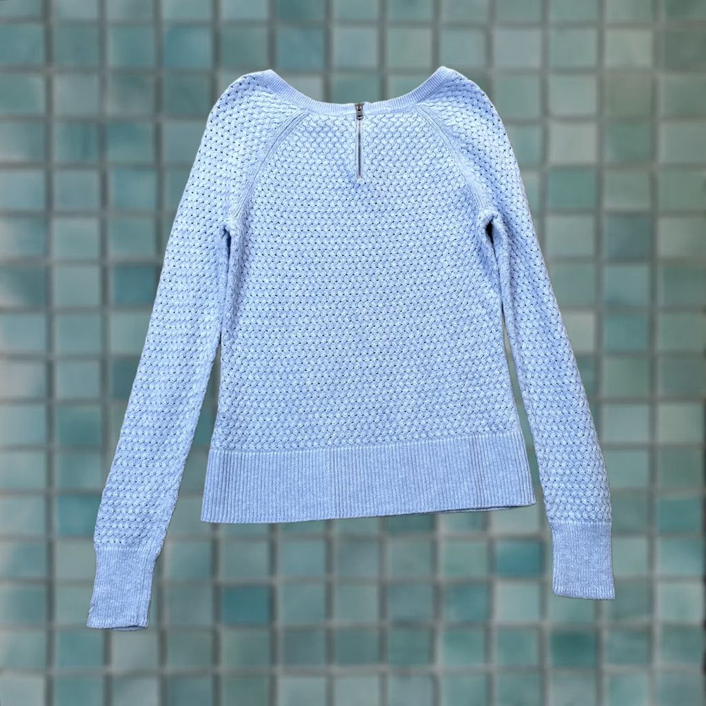 American Eagle Outfitters VINTAGE American Eagle Outfitters Sweater Womens Small Blue Wool Blend Basket Weave Knit Size S / US 4 / IT 40 - 1 Thumbnail
