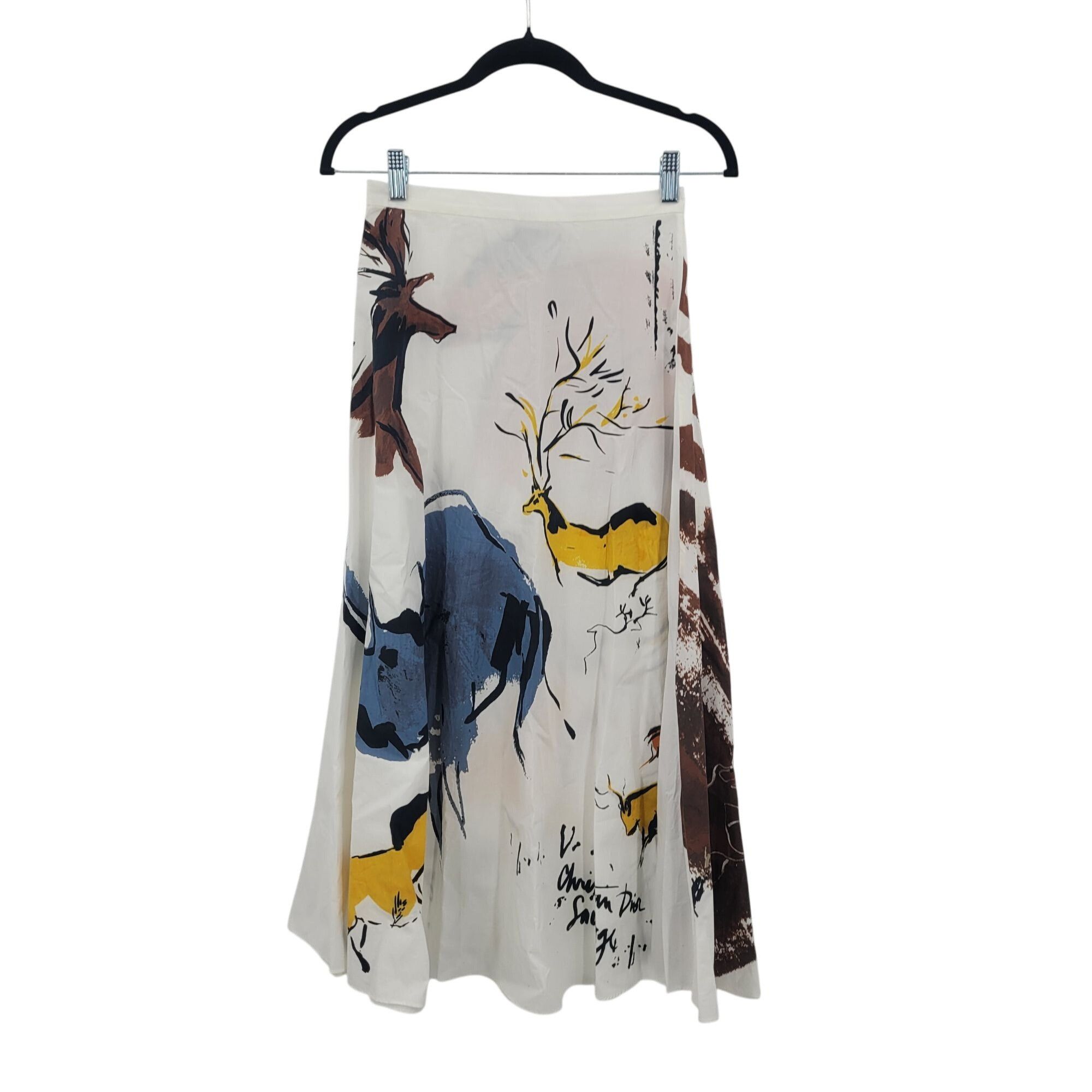 Dior Christian Dior Midi Savage Skirt Sz 0 Whimsical Western Anim Size 25" / US 0 / IT 36 - 6 Thumbnail