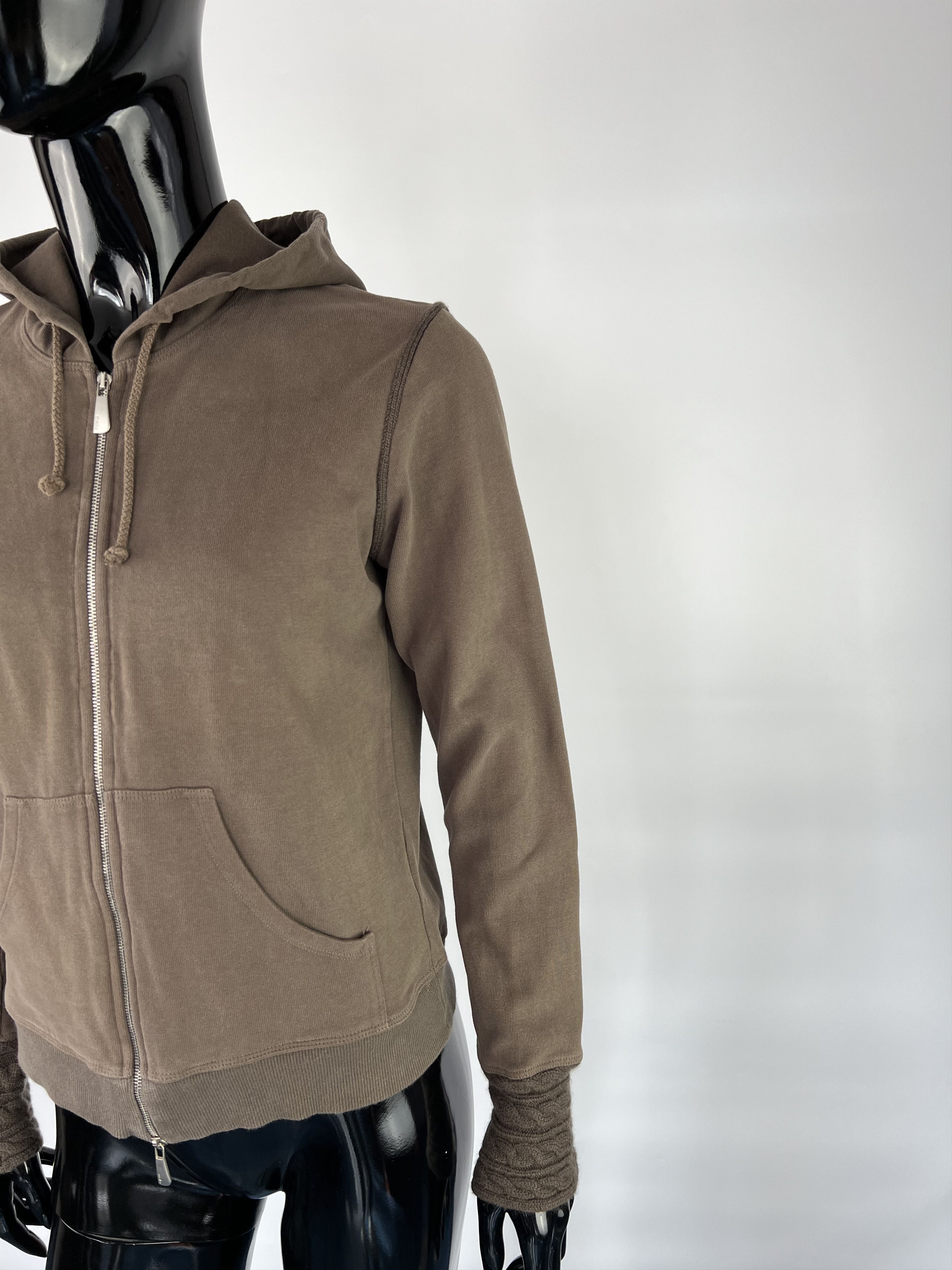 Malo Malo Women's Brown Cotton Cashmere Full Zip Hoodie Size IT42 Size M / US 6-8 / IT 42-44 - 4 Thumbnail