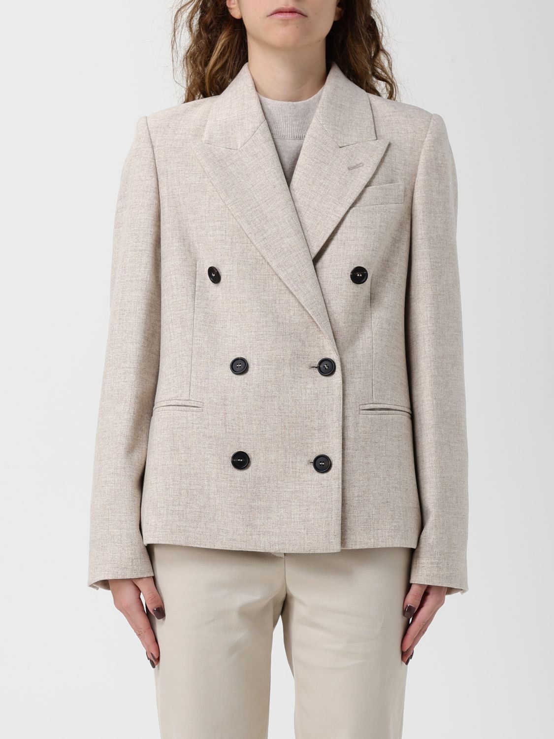 Brunello Cucinelli Brunello Cucinelli Jacket Woman Beige Size S / US 4 / IT 40 - 1 Thumbnail