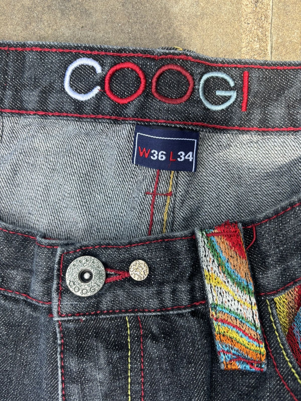 Coogi Coogi Vintage Rare Rainbow Embroidered Y2K Jnco baggy jeans Size US 36 / EU 52 - 7 Thumbnail