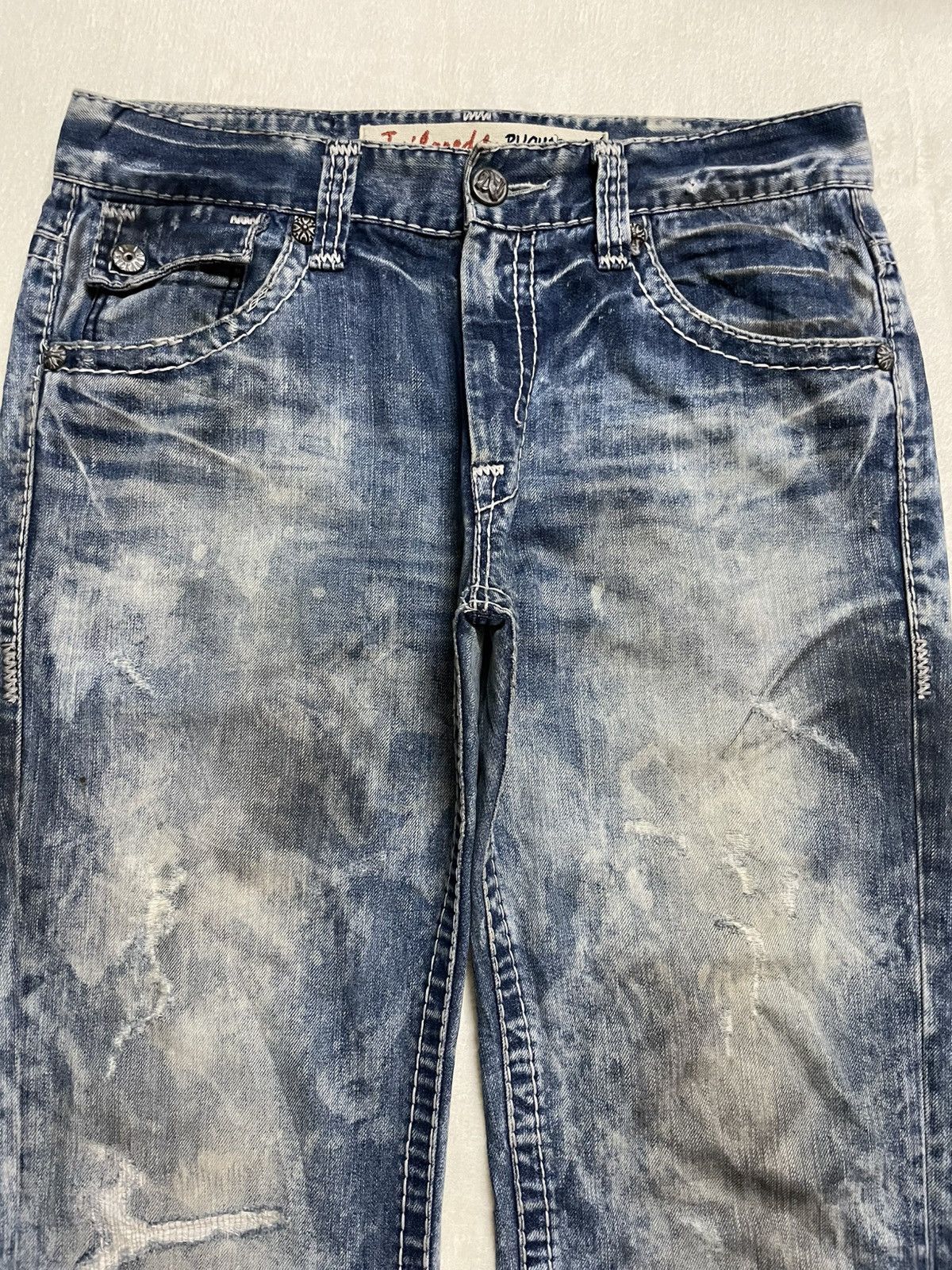 Japanese Brand Vintage Buckaroo Rusty Acidwash Distress Ripped Jeans Size US 37 - 2 Thumbnail