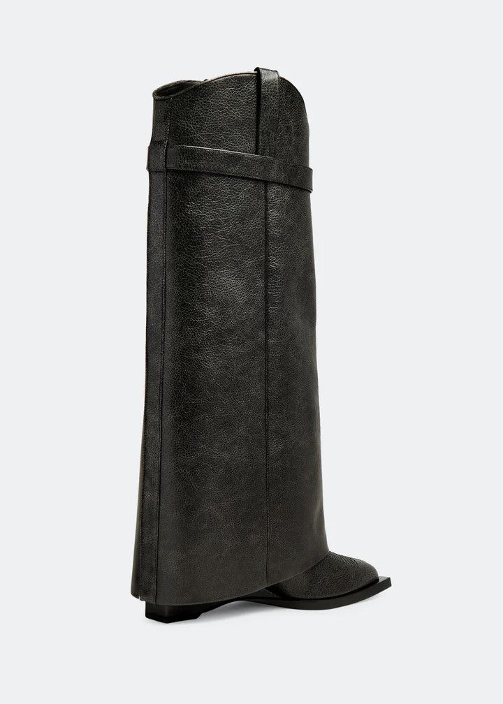Givenchy o1n1vont0226 Shark Lock Cowboy Boots in Black Size US 5 / IT 35 - 2 Thumbnail