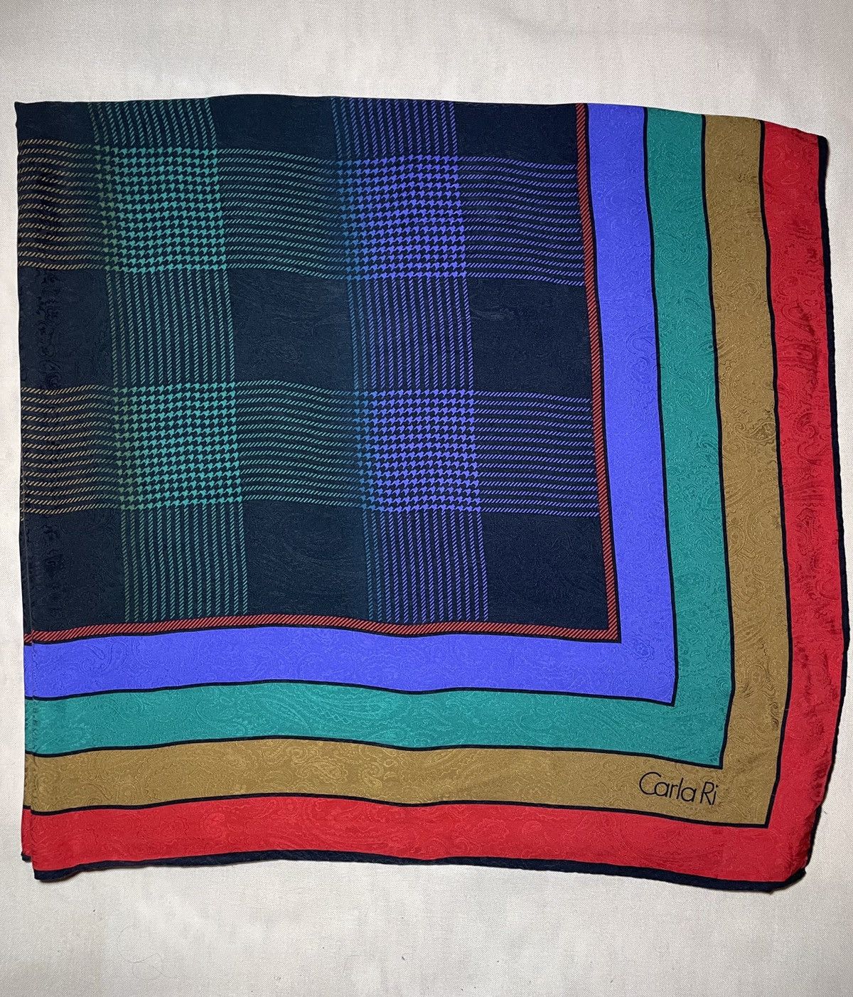 SikSilk × Vintage Carla Ri vintage jacquard large silk scarf / shawl Size ONE SIZE - 4 Thumbnail