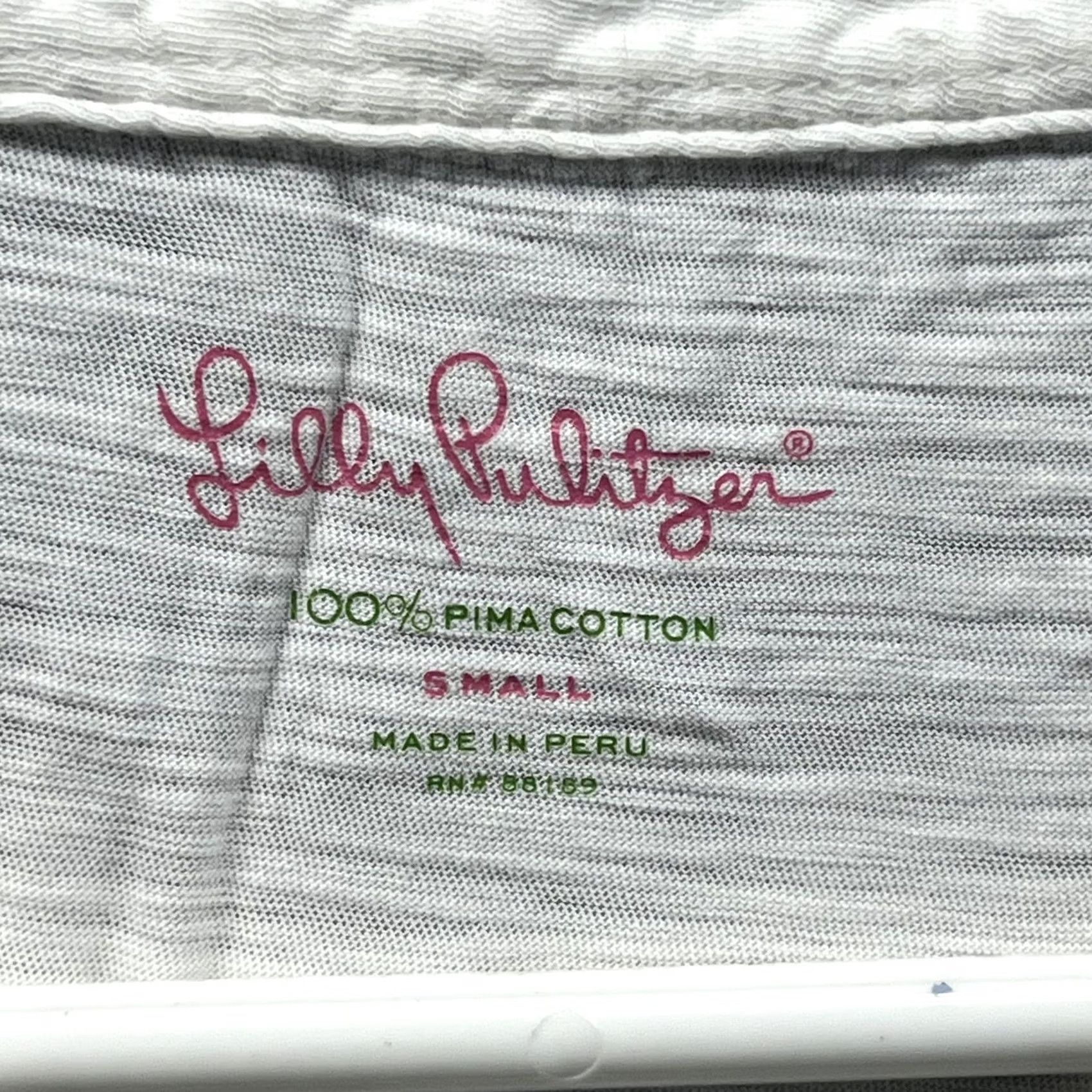 Lilly Pulitzer Lilly Pulitzer Tank Womens Small White Ruffle V-Neck Pima Cotton Jersey Tasns? Size S / US 4 / IT 40 - 6 Thumbnail