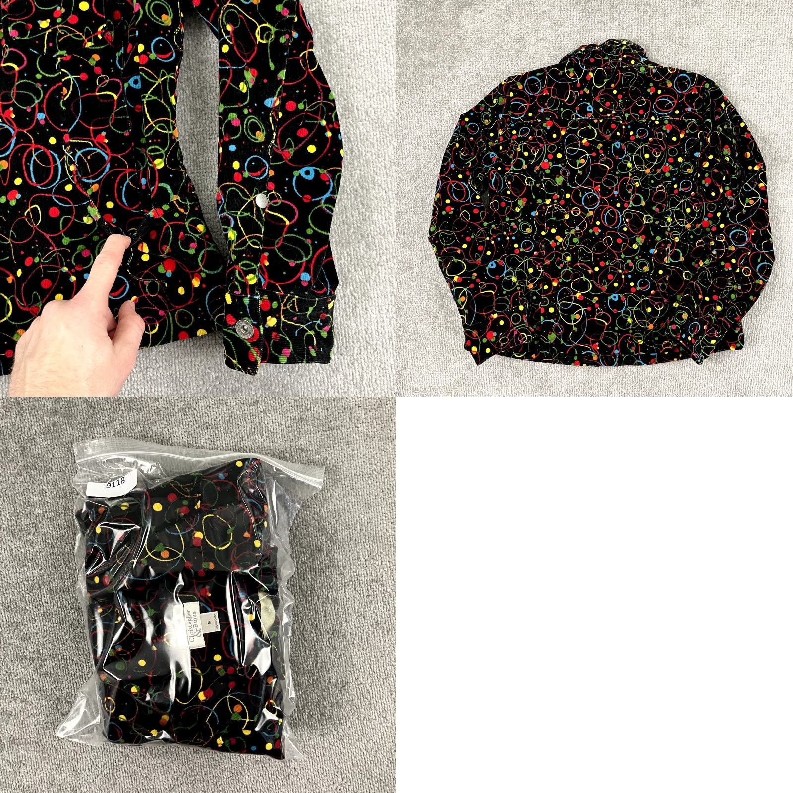 Vintage Christopher & Banks Jacket Women Medium Black Splatter Nostalgic Whimsical Retro Size M / US 6-8 / IT 42-44 - 8 Thumbnail