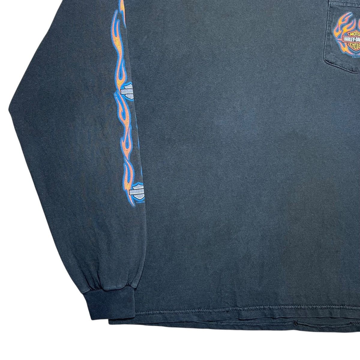 Harley Davidson Vintage 2003 Harley Davidson Flame Long Sleeve Pocket TShirt Size US XL / EU 56 / 4 - 18 Thumbnail