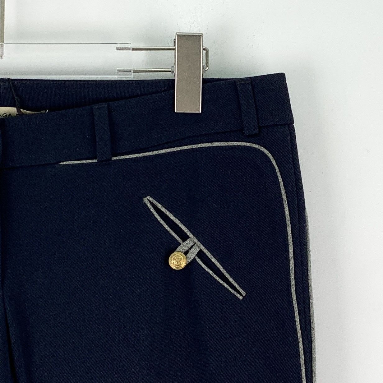 Balenciaga Balenciaga Dark Blue Letter Embroidered Casual Pants K26WX Size 27" / US 4 / IT 40 - 3 Thumbnail