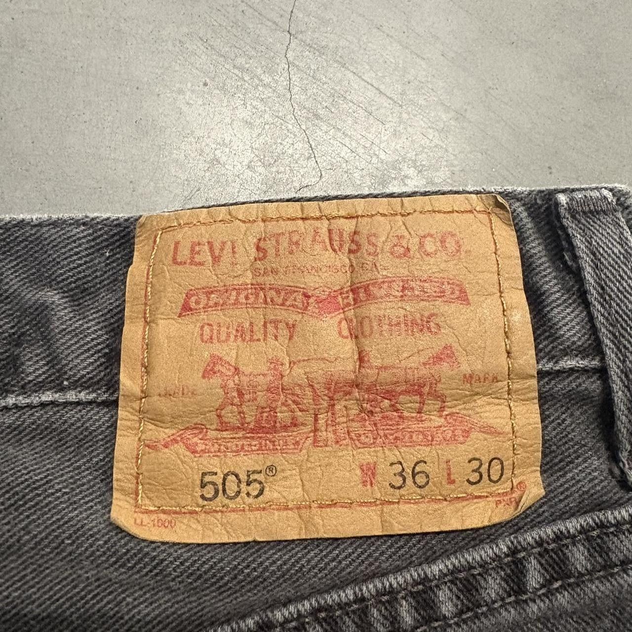 Levi's Crazy Vintage Y2K/2000s Baggy Levis 505 Black Denim Jeans! Size US 36 / EU 52 - 6 Thumbnail