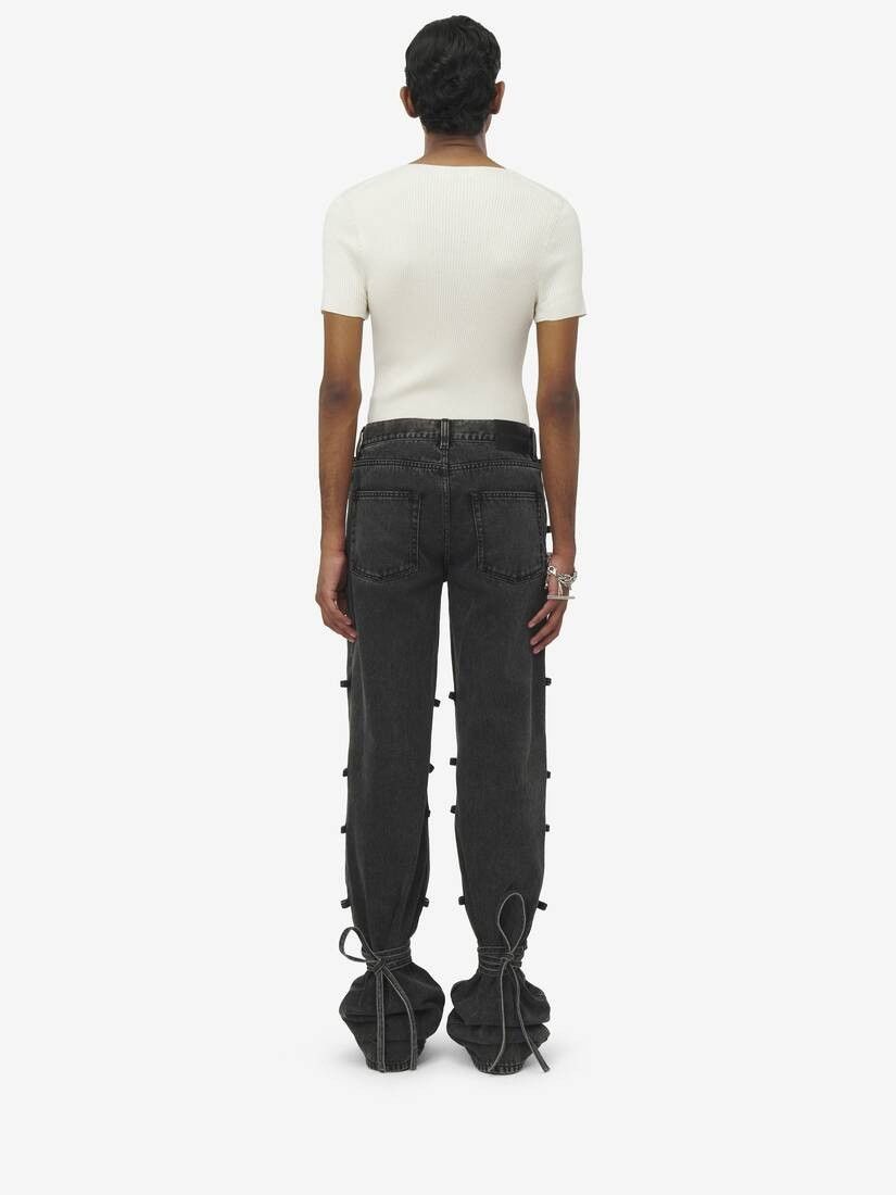 Alexander McQueen o1srvl11e0226 Tied Jeans In Black Size US 34 / EU 50 - 4 Thumbnail