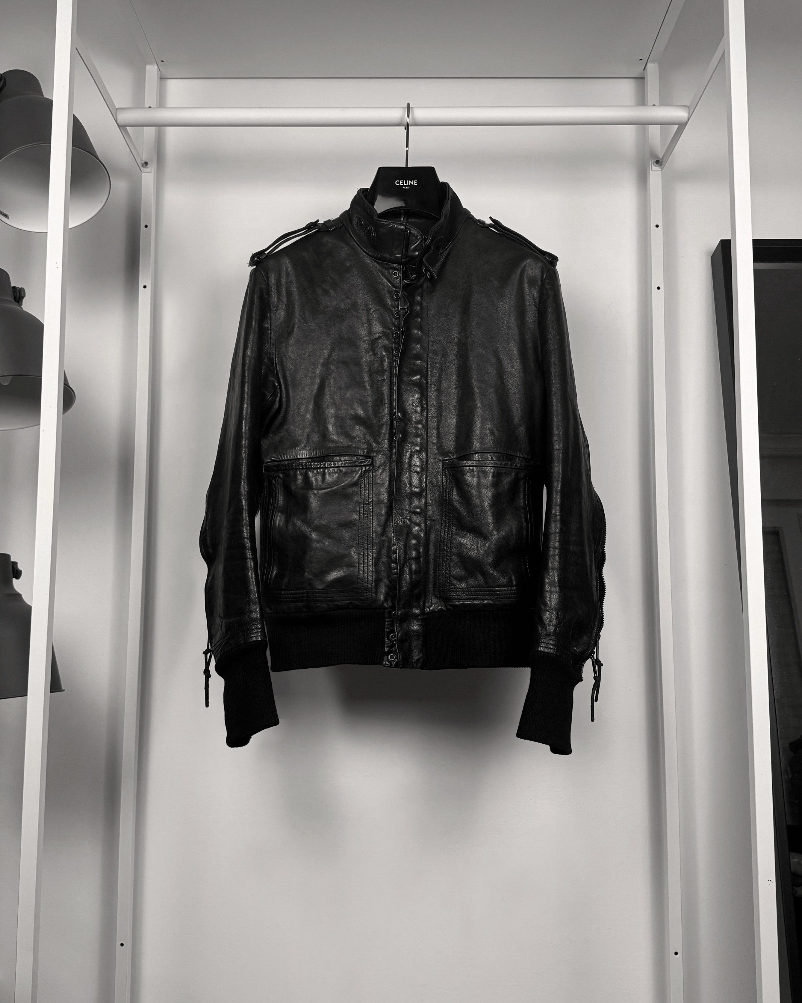 Dior Dior Homme Luster Zipper Sleeves Leather Bomber Jacket Size US M / EU 48-50 / 2 - 1 Thumbnail