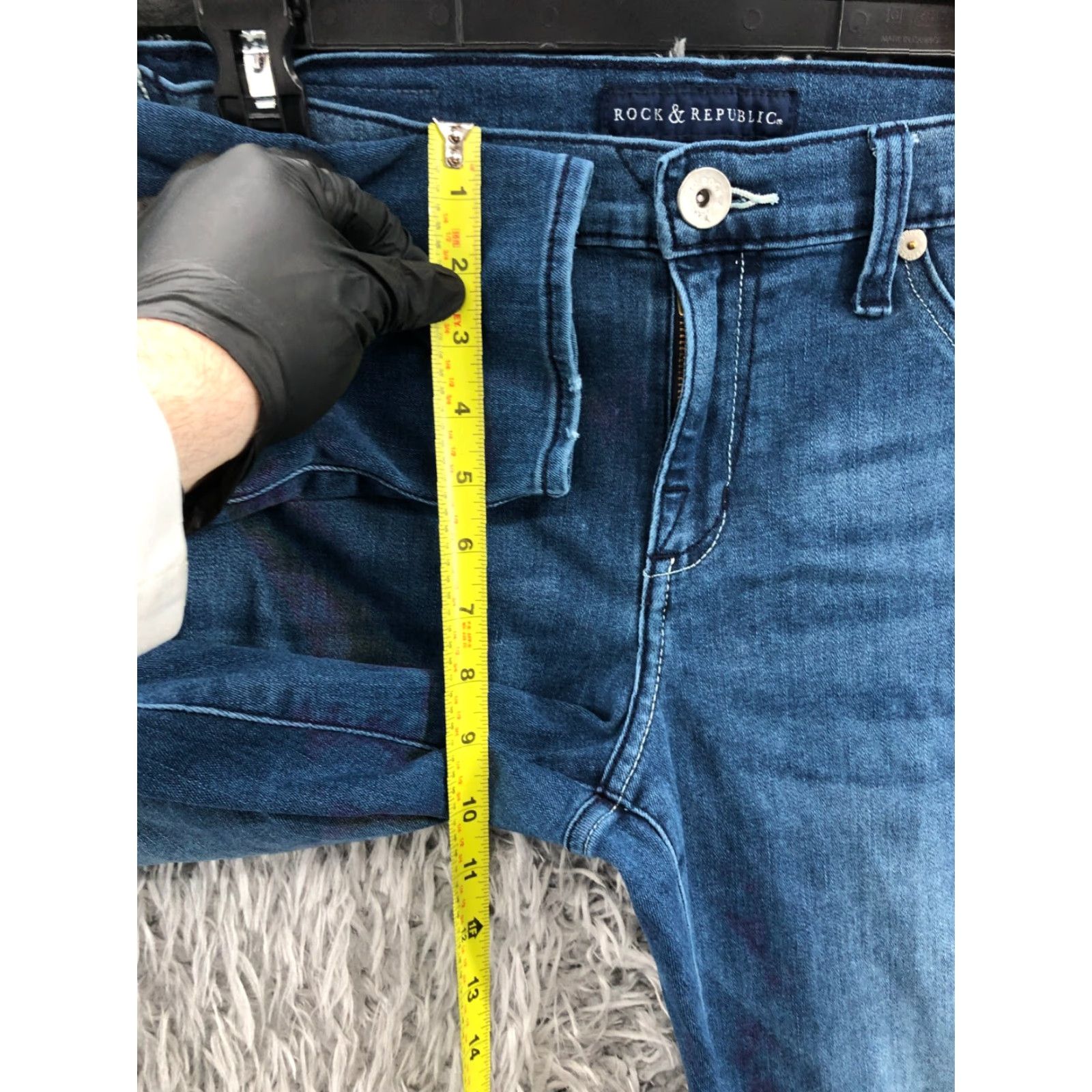 Vintage Rock & Republic Kashmiere Skinny Jeans Womens Medium Blue Size 12 Regular Waist 32 Inseam 30 Denim Jeans Size 34" / US 12 / IT 48 - 4 Thumbnail