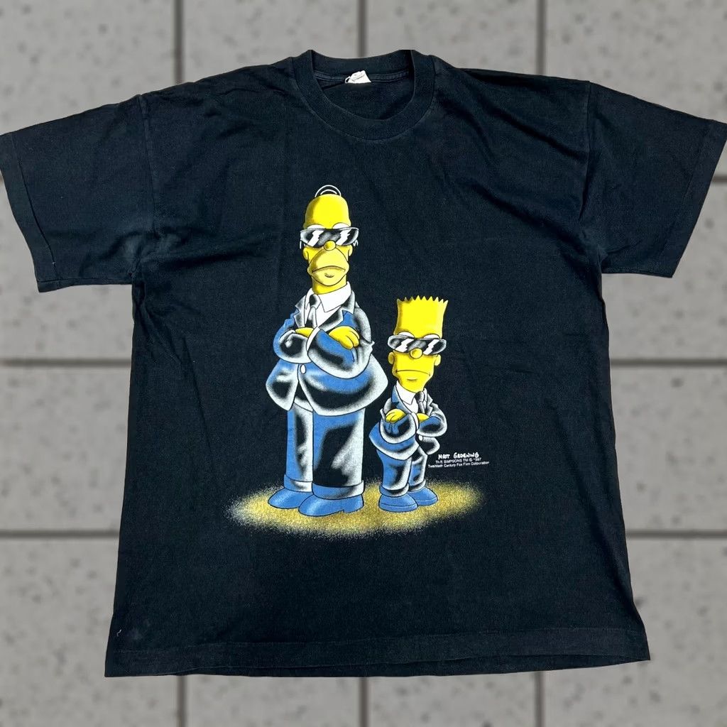 Vintage Vintage The Simpsons Man in Black T-Shirt Size L Black Short Sleeve Mens 1997 Stars Screen Stars Size US L / EU 52-54 / 3 - 1 Thumbnail