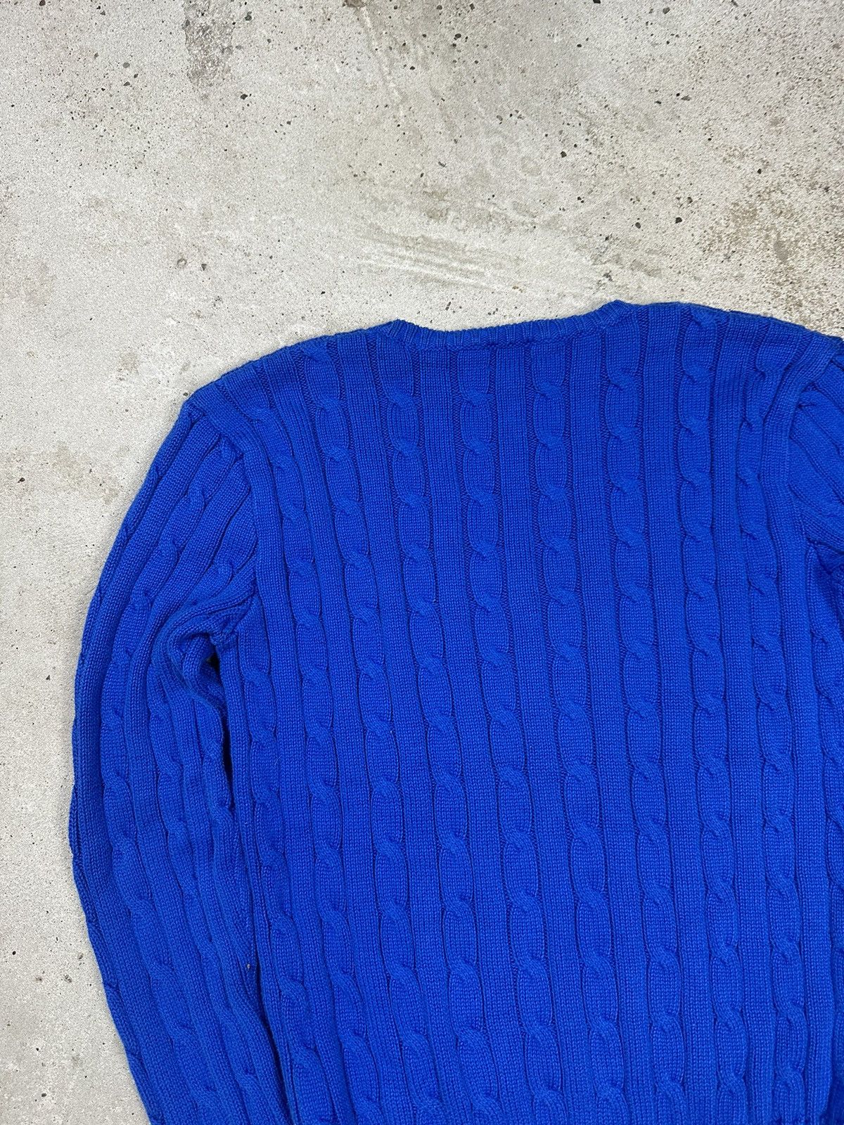 Polo Ralph Lauren × Vintage Vintage Y2K Polo Ralph Lauren Cable Knit V Neck Sweater Blue Size US XS / EU 42 / 0 - 11 Thumbnail