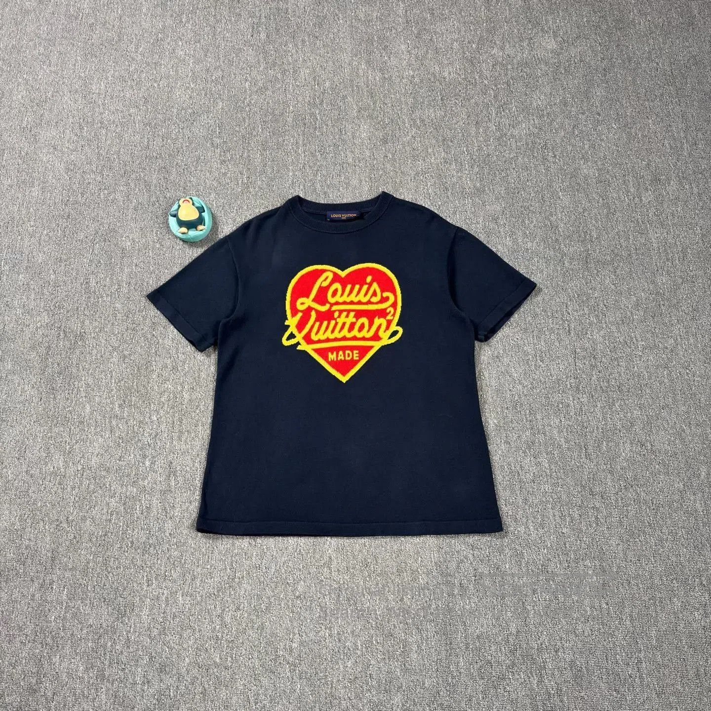 Louis Vuitton LV Nigo Heart Pattern Navy Knit Tee. Size S / US 4 / IT 40 - 1 Thumbnail