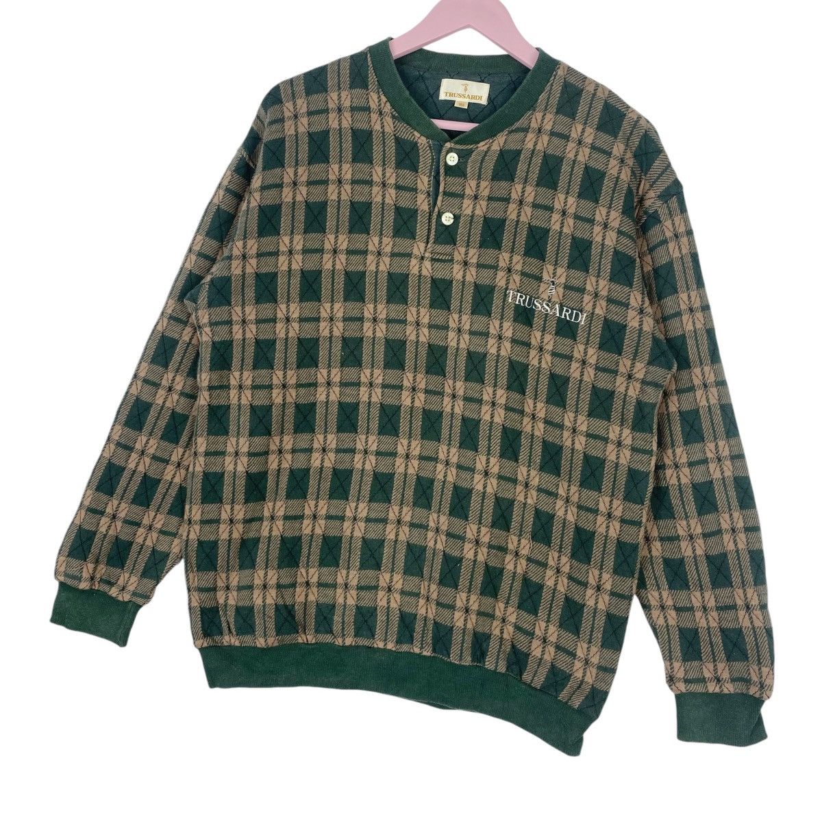 Trussardi Trussardi Half Button Sweathsirt Crewneck Pullover Jumper Size US L / EU 52-54 / 3 - 3 Thumbnail