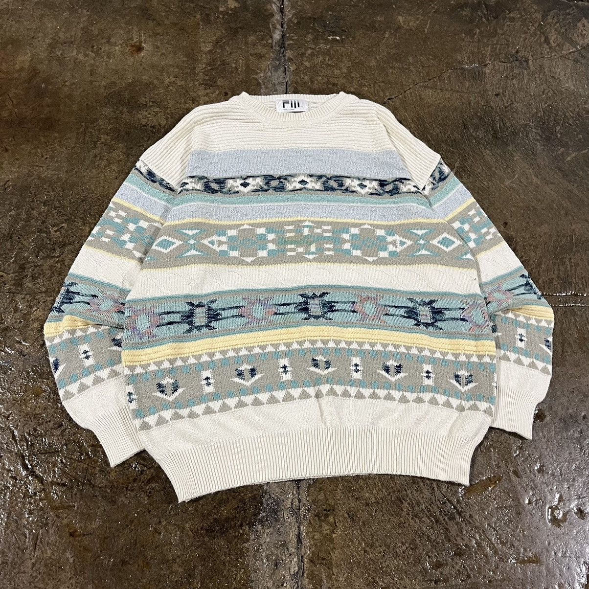 Coogi × Vintage Crazy Vintage 90s Argyle Geometric Pattern Knit Sweater Size US L / EU 52-54 / 3 - 2 Thumbnail