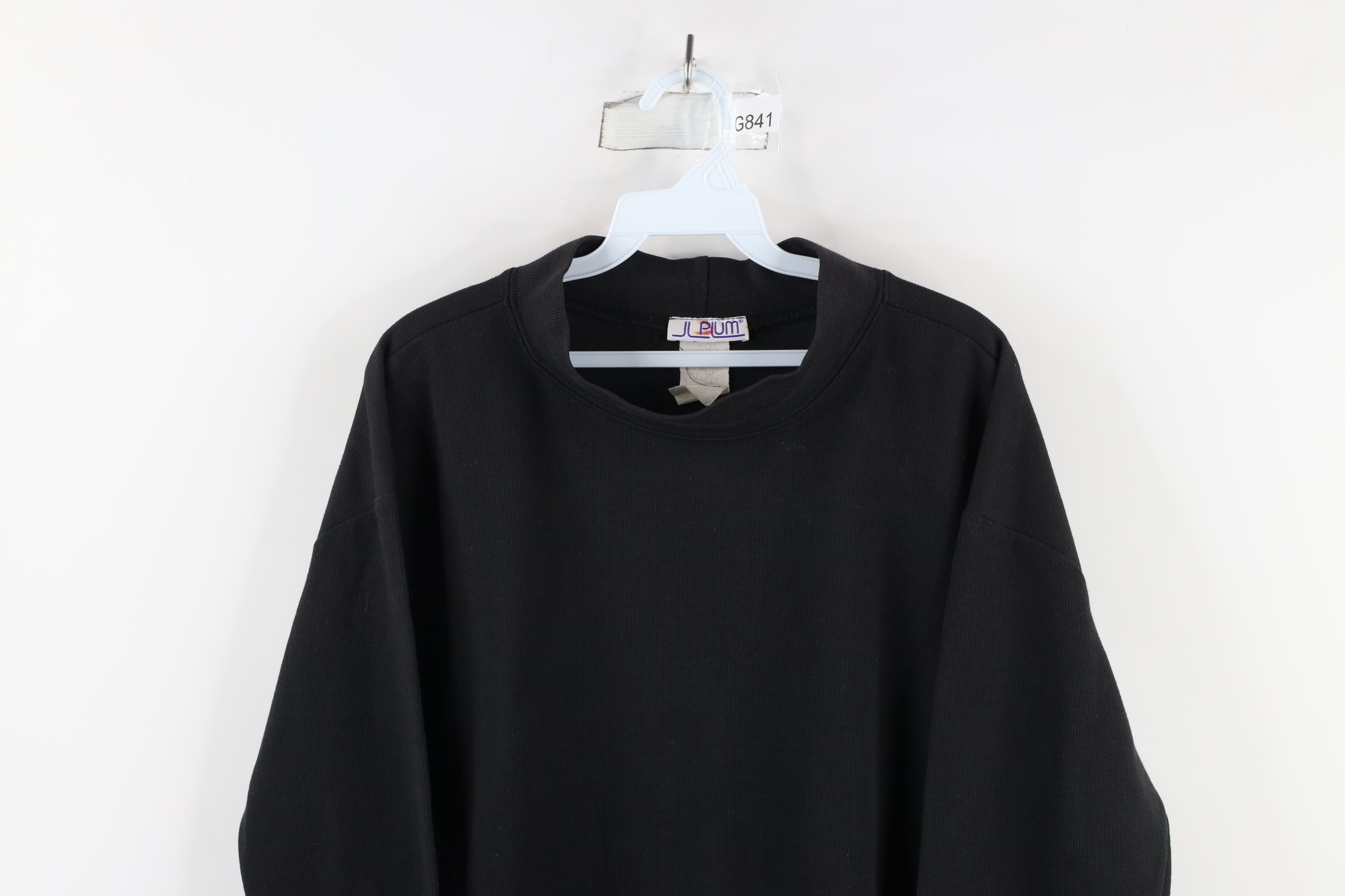 Vintage Vintage 90s Knit Mock Neck 3/4 Sleeve T-Shirt Black USA Size XL / US 12-14 / IT 48-50 - 2 Thumbnail
