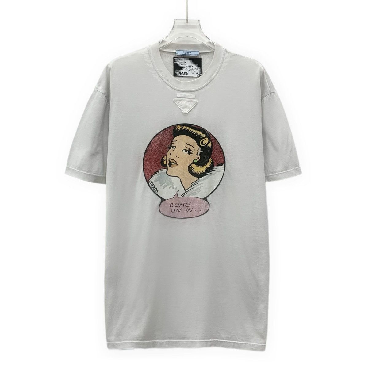 Prada Prada Grey Snow White Print Cotton Crew Neck T-shirt K26WX Size M / US 6-8 / IT 42-44 - 1 Thumbnail