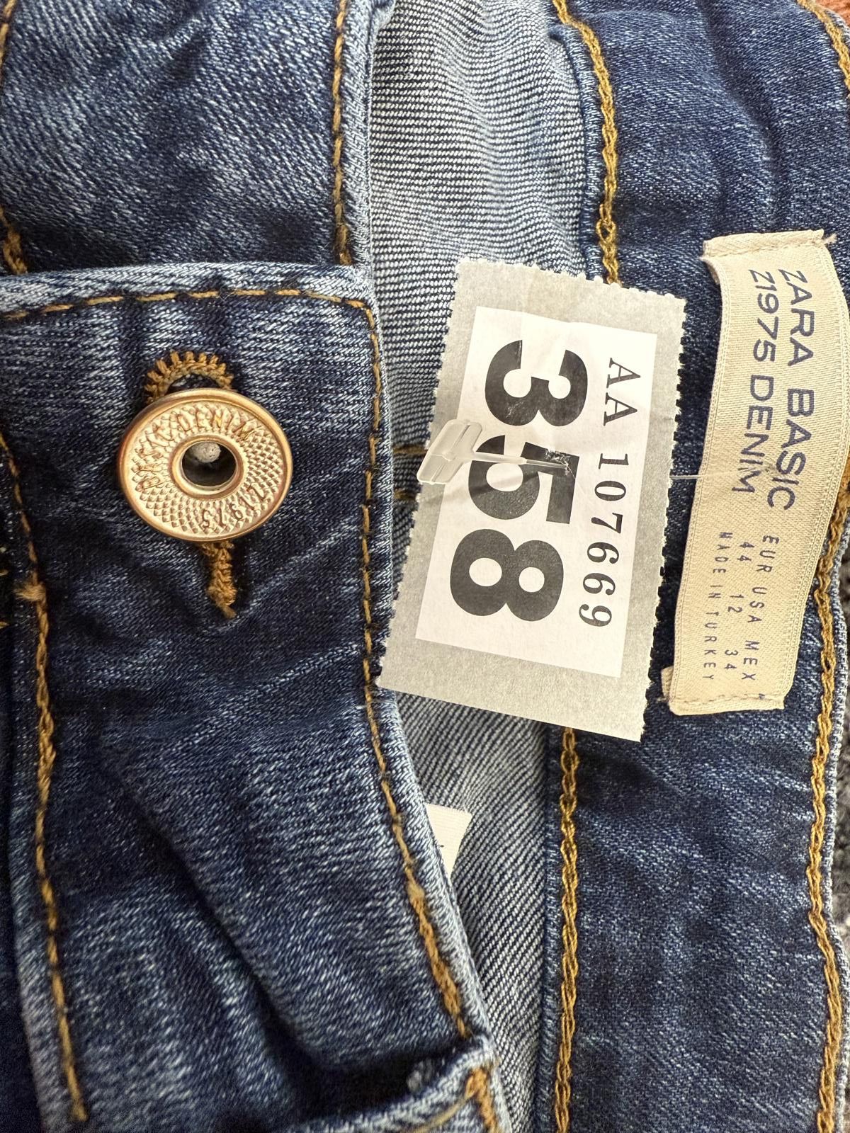 Other Zara Basic Women's Denim Jeans with Pearl Detail Size ONE SIZE - 2 Thumbnail