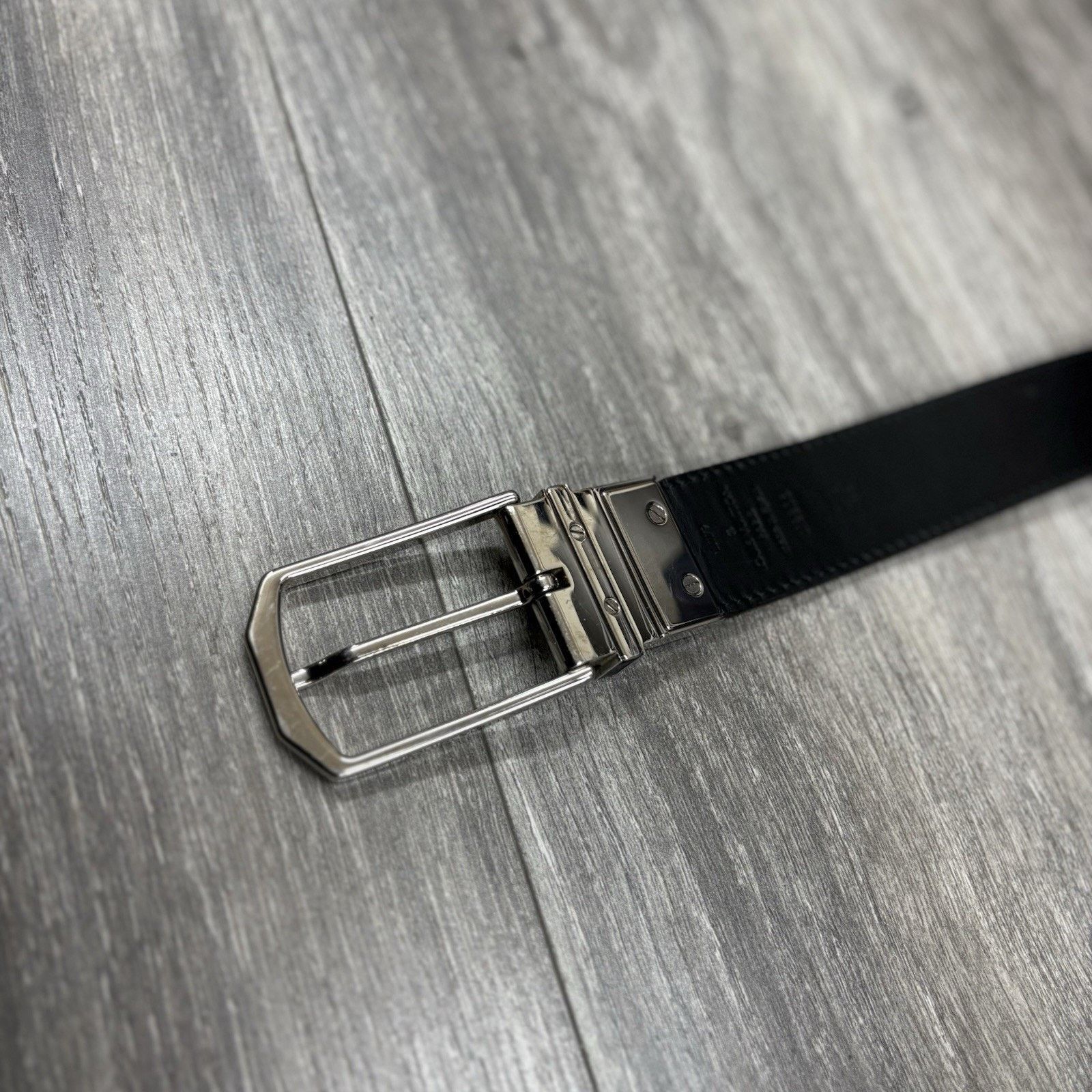 Louis Vuitton Louis Vuitton Leather Belt 110/44 Silver Buckle ' Black ' Size 44 - 3 Thumbnail