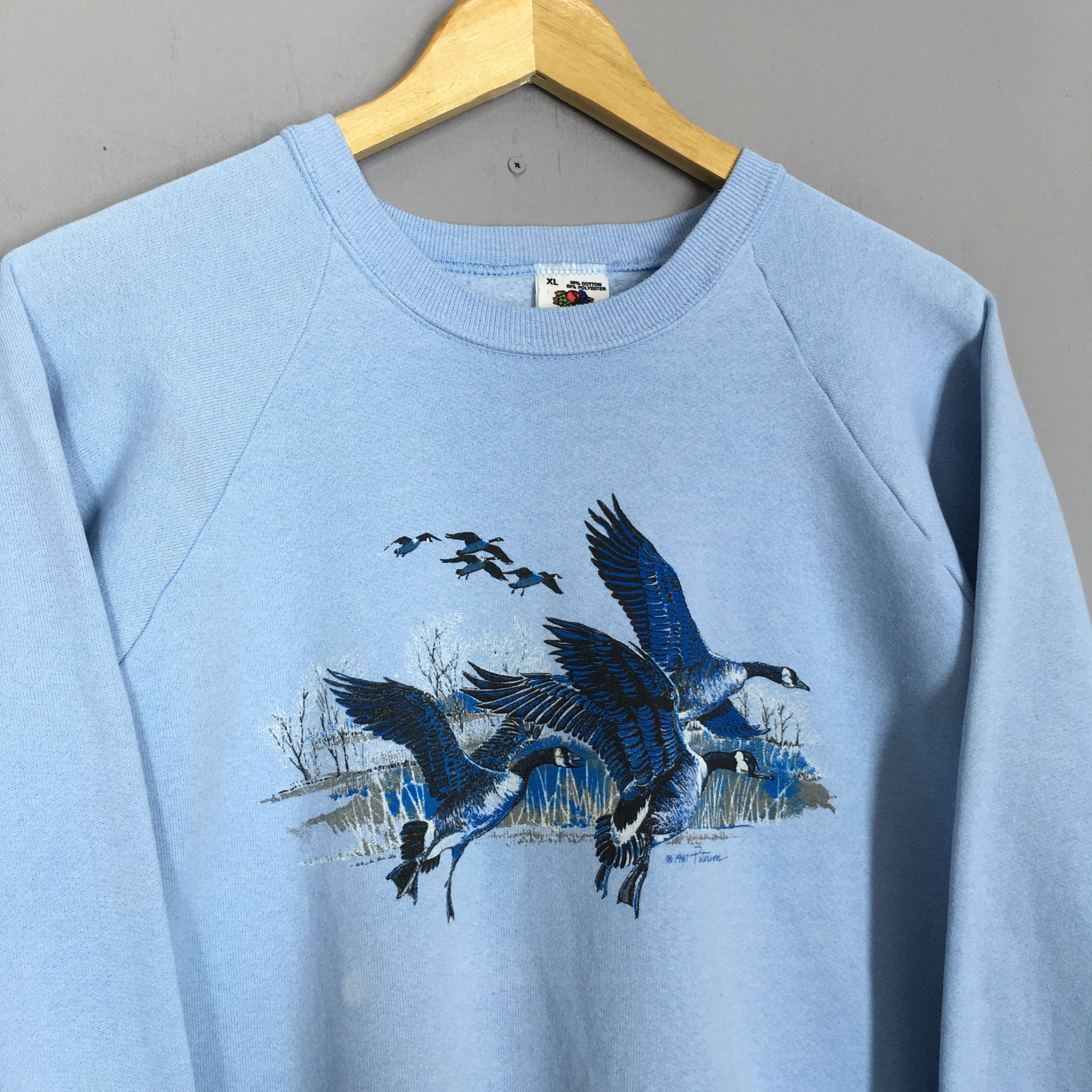 Habitat Vintage 80s Mottled Duck Wildlife Sweatshirt XLarge Size US XL / EU 56 / 4 - 3 Thumbnail
