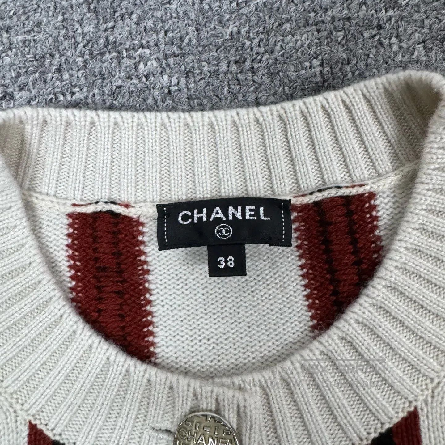 Chanel Chanel Vertical stripes; Knit cardigan| Size M / US 6-8 / IT 42-44 - 5 Thumbnail