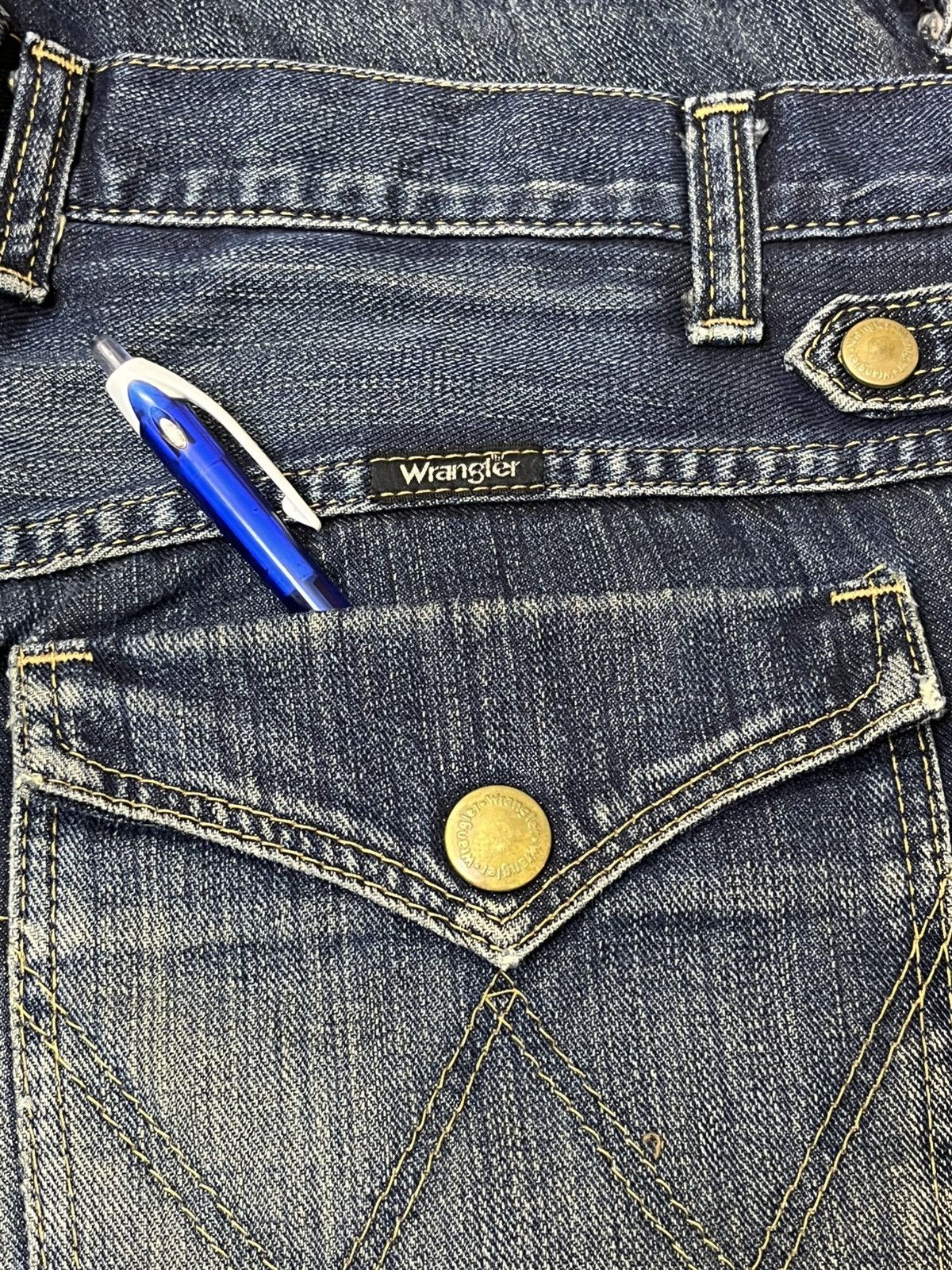 Wrangler Vintage 90s Japanese WRANGLER double waist distressed jeans Size US 34 / EU 50 - 14 Thumbnail