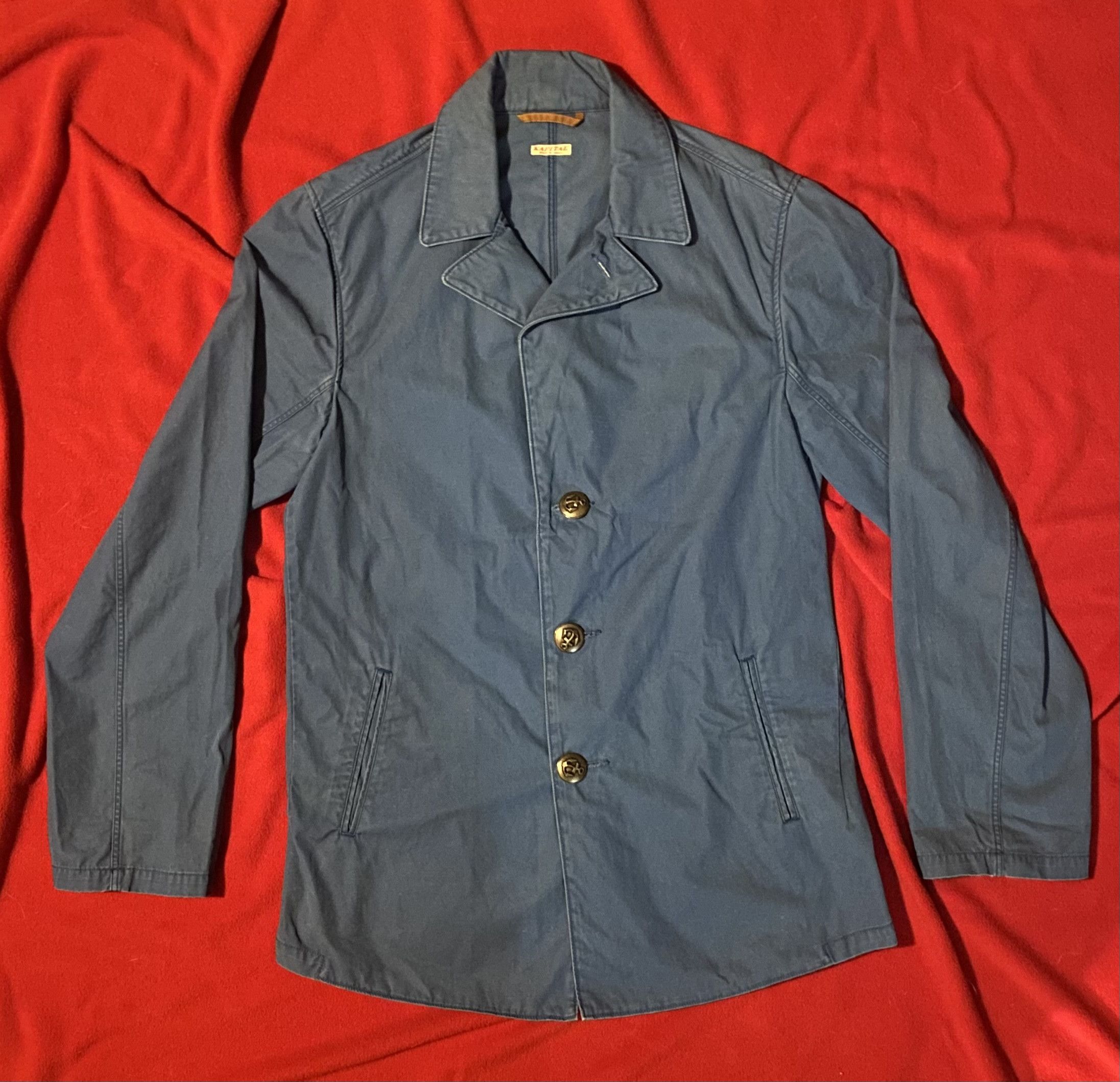希少 KAPITAL NAVY Sailor shirts キャピタル KAPITAL - キャピタル NAVY ブッファンT カットソー 七分袖 XS