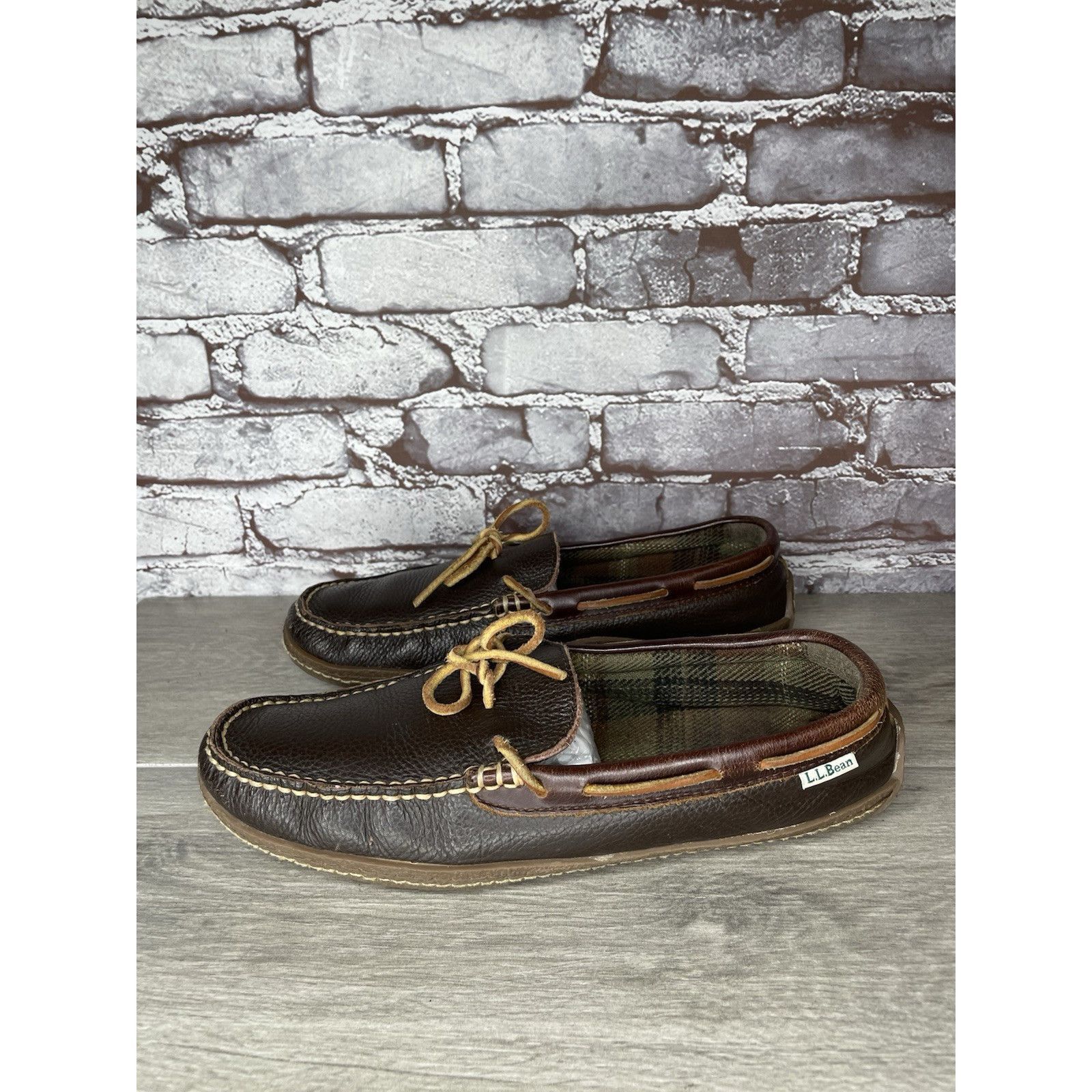 L.L. Bean L.L. Bean Pebble Brown Leather Moccasin Slip On Loafers Shoe Size US 10 / EU 43 - 16 Thumbnail