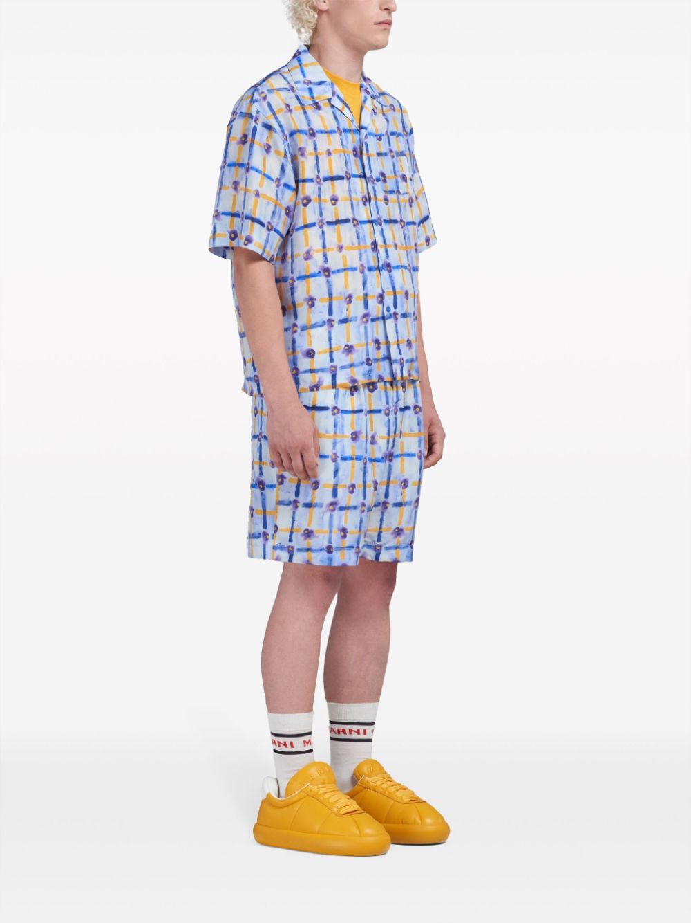 Marni o1w1db10125 Abstract-Print Silk Bermuda Shorts in Multicolor Size US 40 / EU 56 - 4 Thumbnail