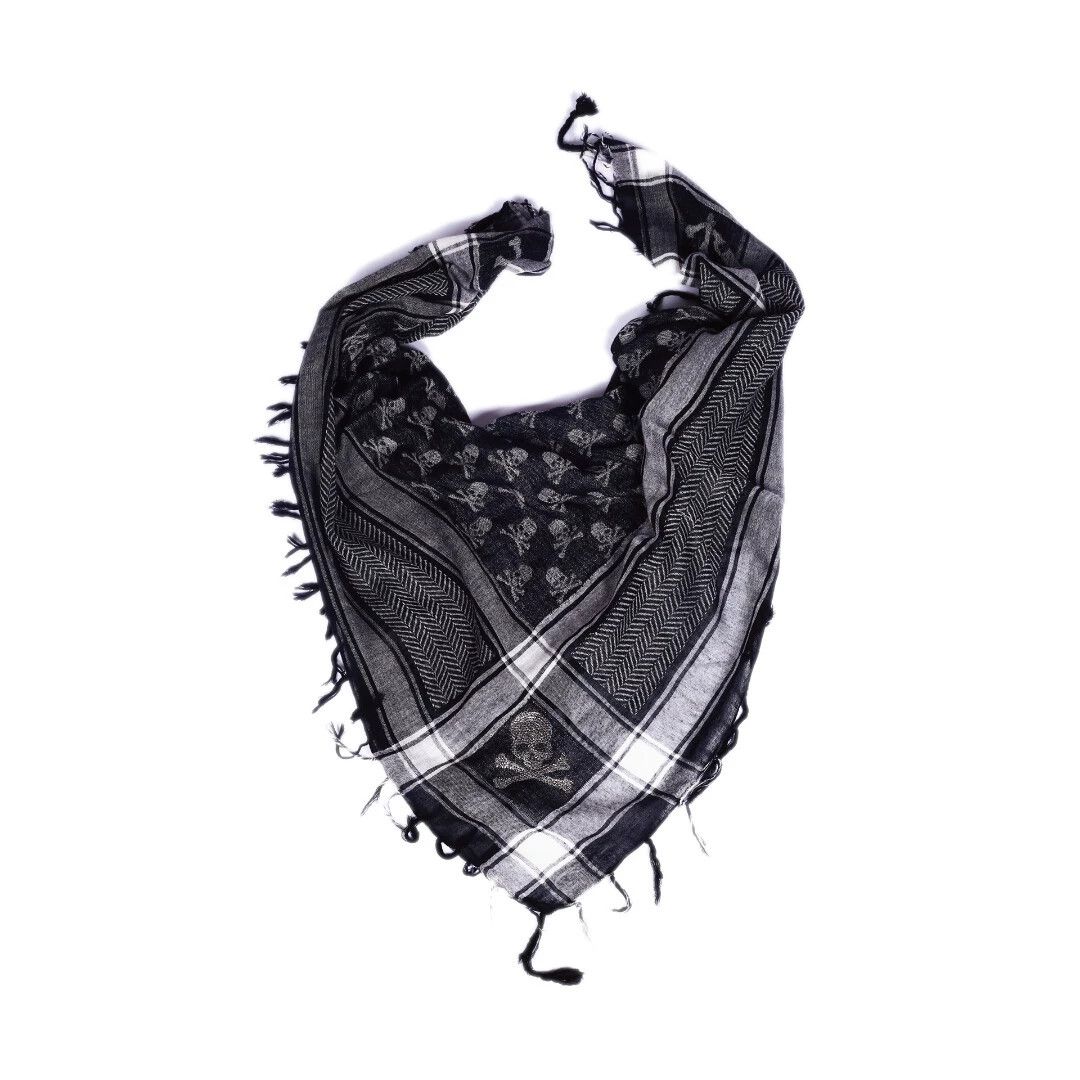 Mastermind Japan mmj deep gray crystal skull fringe square scarf Size ONE SIZE - 1 Thumbnail