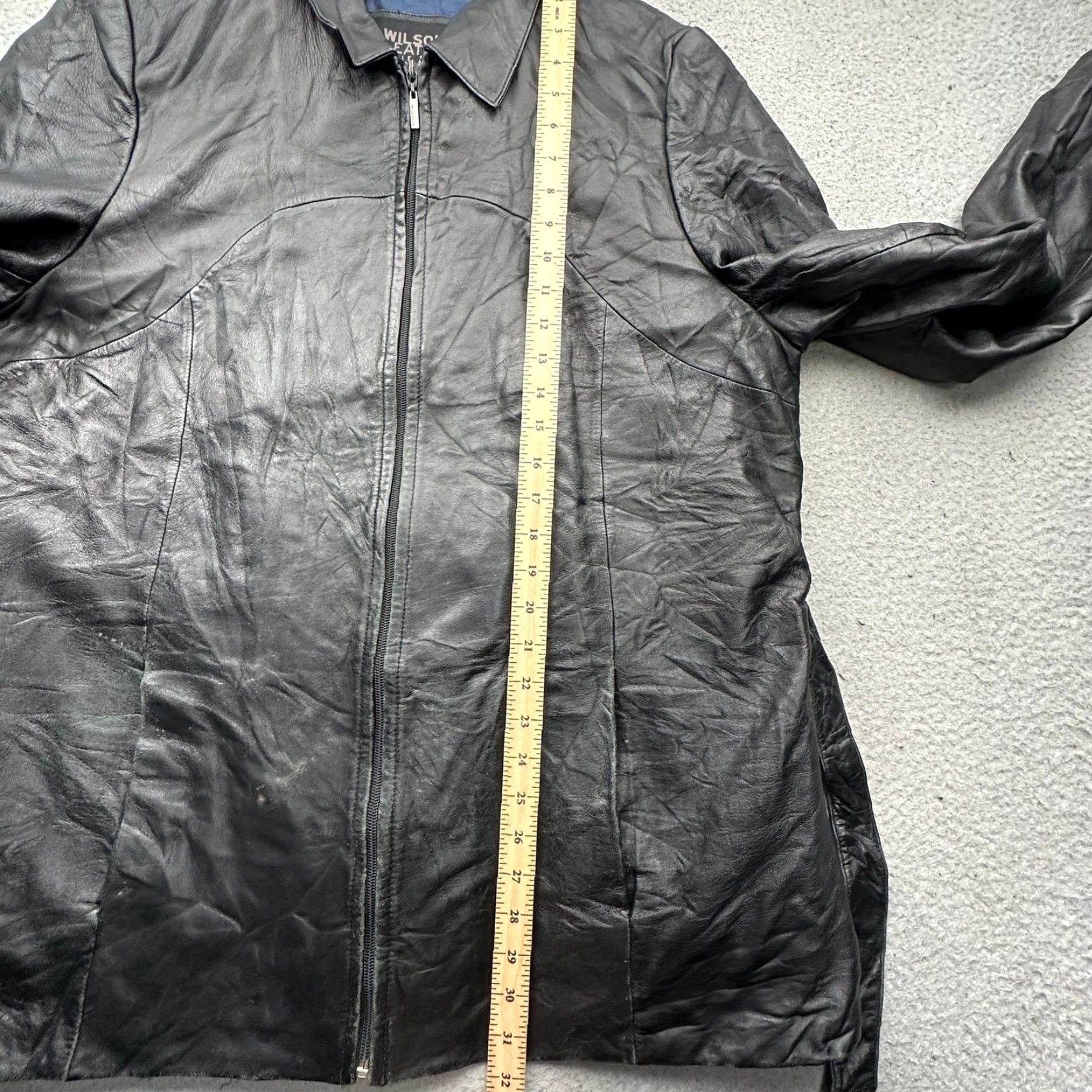 Vintage Wilsons Leather Pelle Studio Full Zip Coat Jacket Belted 1X Womens Black Leather Coat/Casual Fall Winter Size XL / US 12-14 / IT 48-50 - 5 Thumbnail