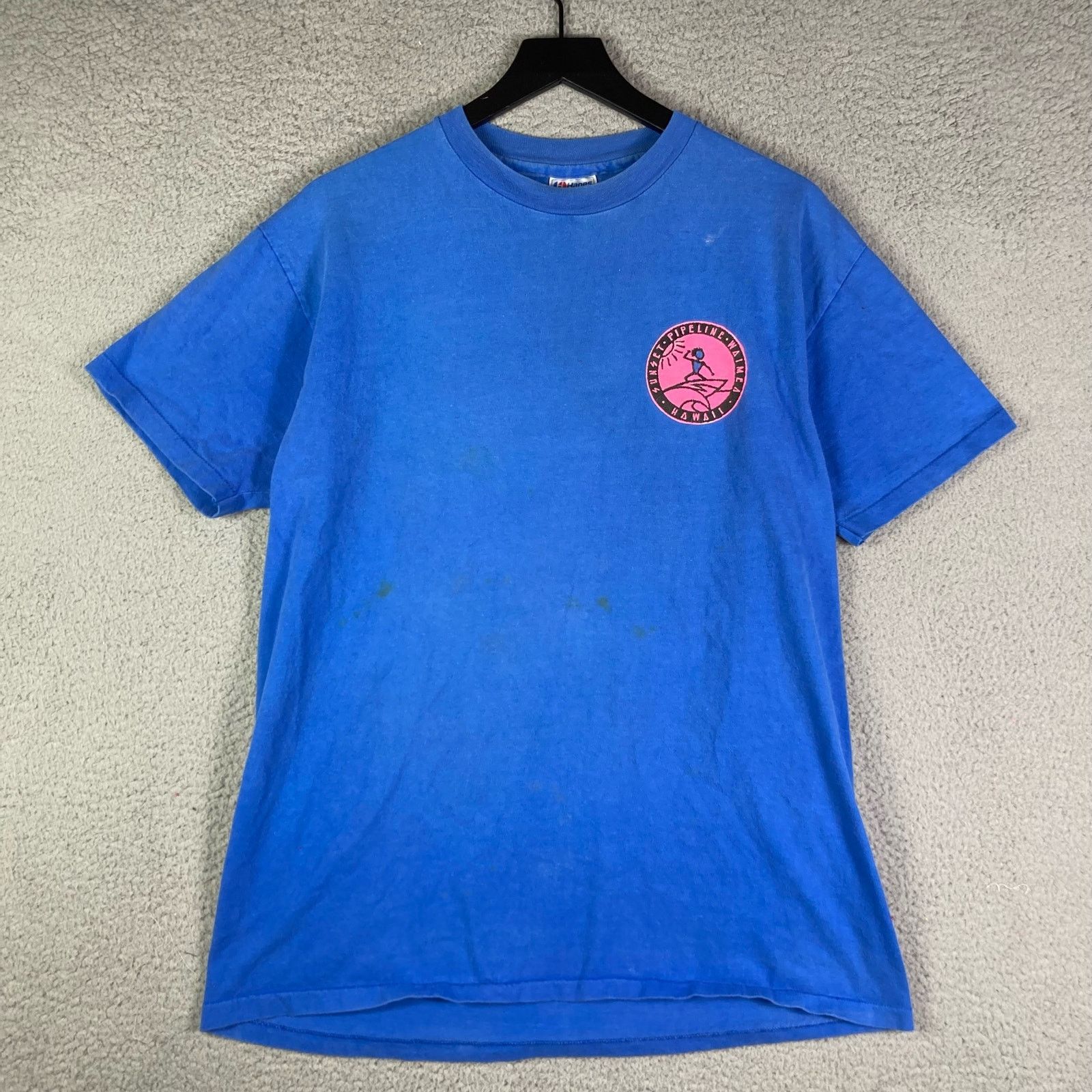 Hanes Waimea Hawaii Vintage Shirt 90s Mens Blue Adult Graphic XL Size US XL / EU 56 / 4 - 3 Thumbnail