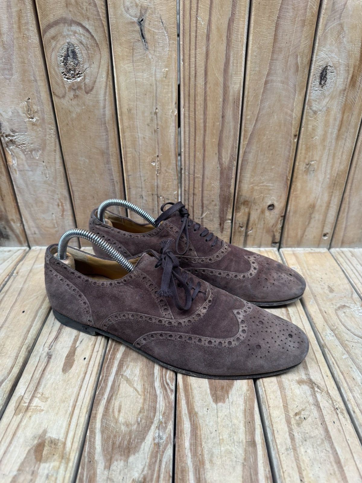 Gucci Gucci Brown Men’s suede leather dress shoes UK 6 E Size US 6.5 / EU 39-40 - 2 Thumbnail