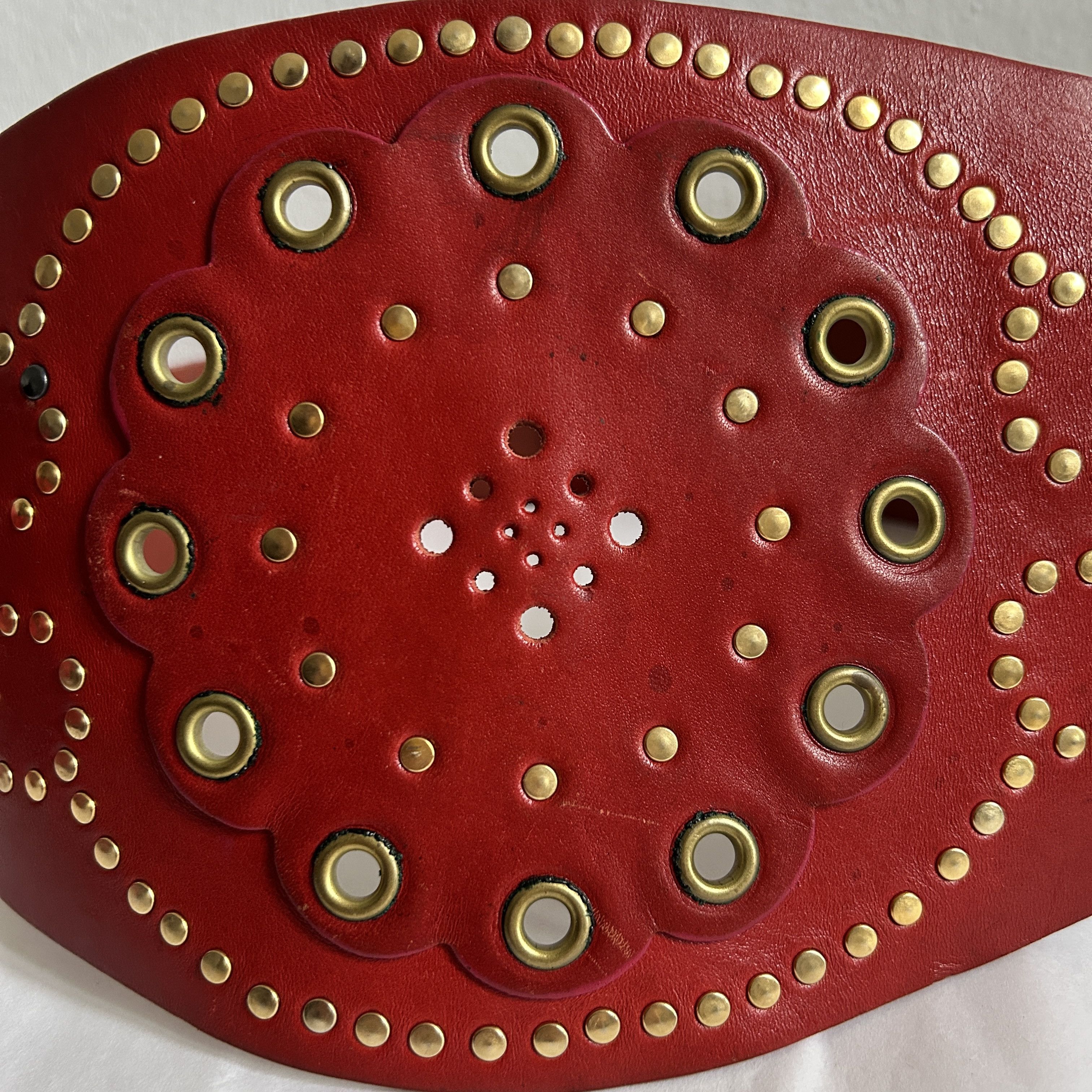 Vintage Vintage Red Leather Studded Corset Belt Size ONE SIZE - 9 Thumbnail