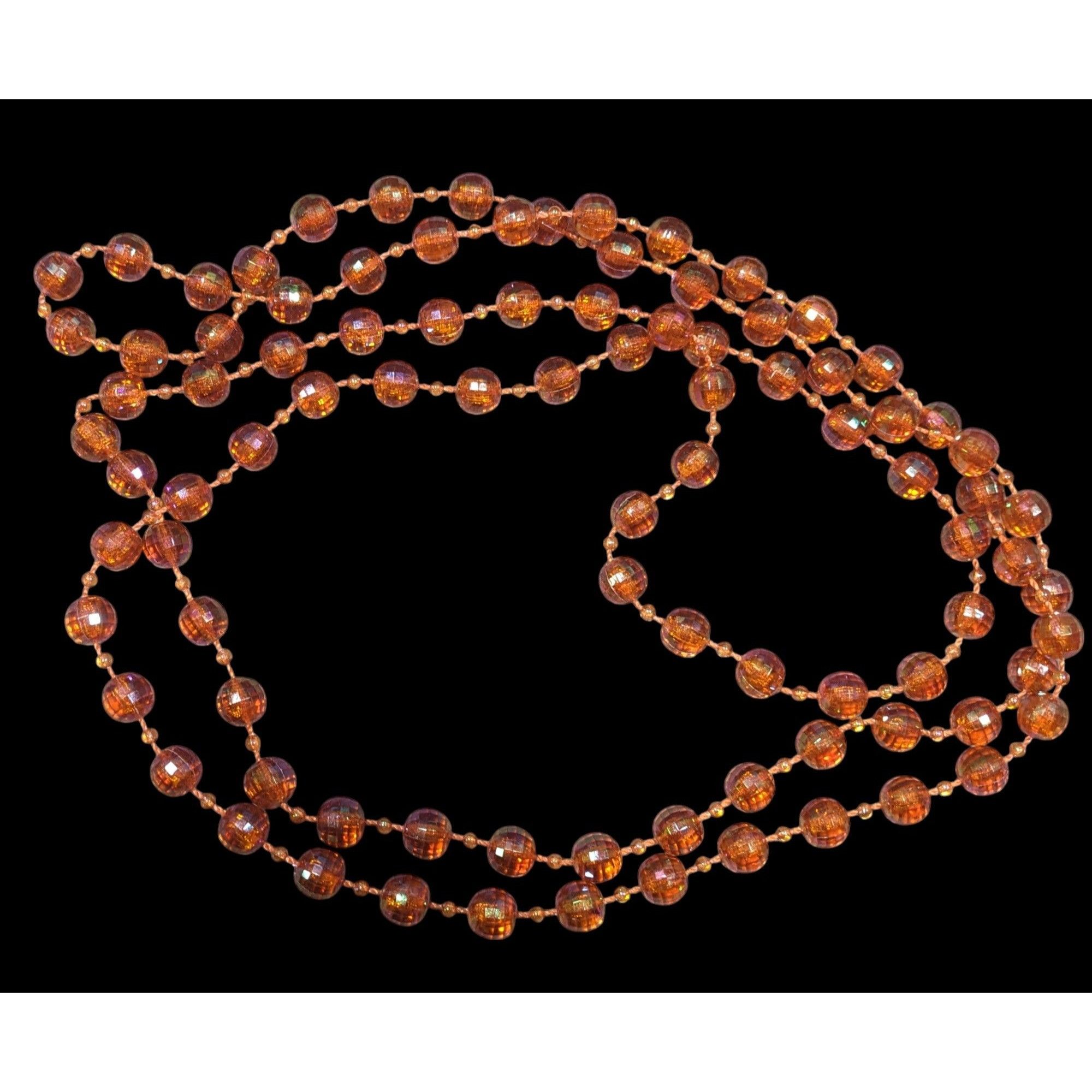 Other Sparkly Glam Orange Faceted Beaded Extra Long Necklace Size ONE SIZE - 1 Thumbnail