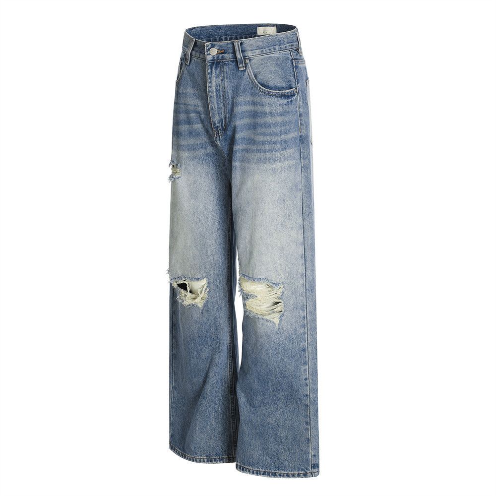Japanese Brand × Jean Street men's retro washed gradient ripped distressed jeans Size US 32 / EU 48 - 2 Thumbnail