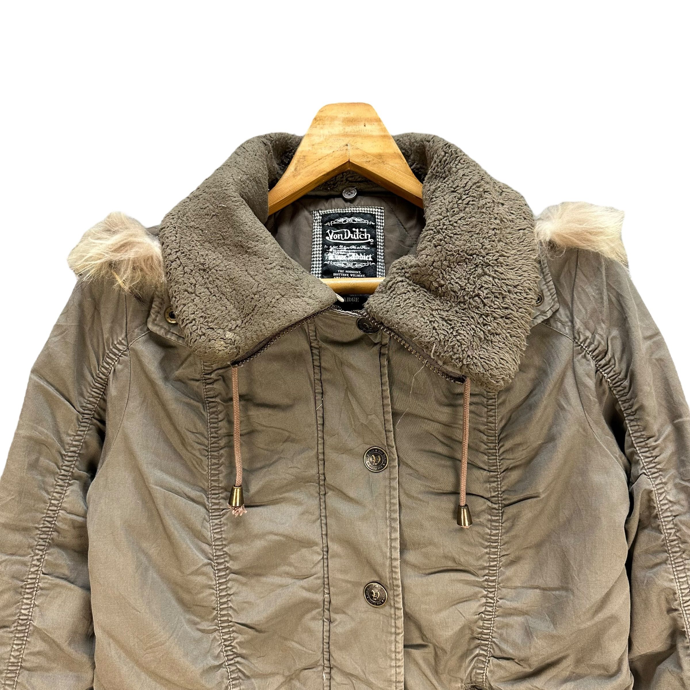 Von Dutch VON DUCTH Fur Hoodie Heavy Jacket Parka #A59-1368 Size L / US 10 / IT 46 - 2 Thumbnail