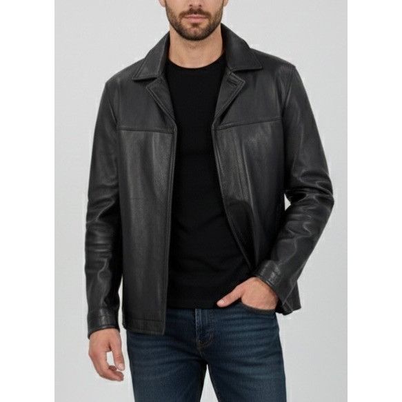 Perry Ellis VTG Perry Ellis Portfolio Mens Black Lambskin Leather Jacket Size US S / EU 44-46 / 1 - 1 Thumbnail