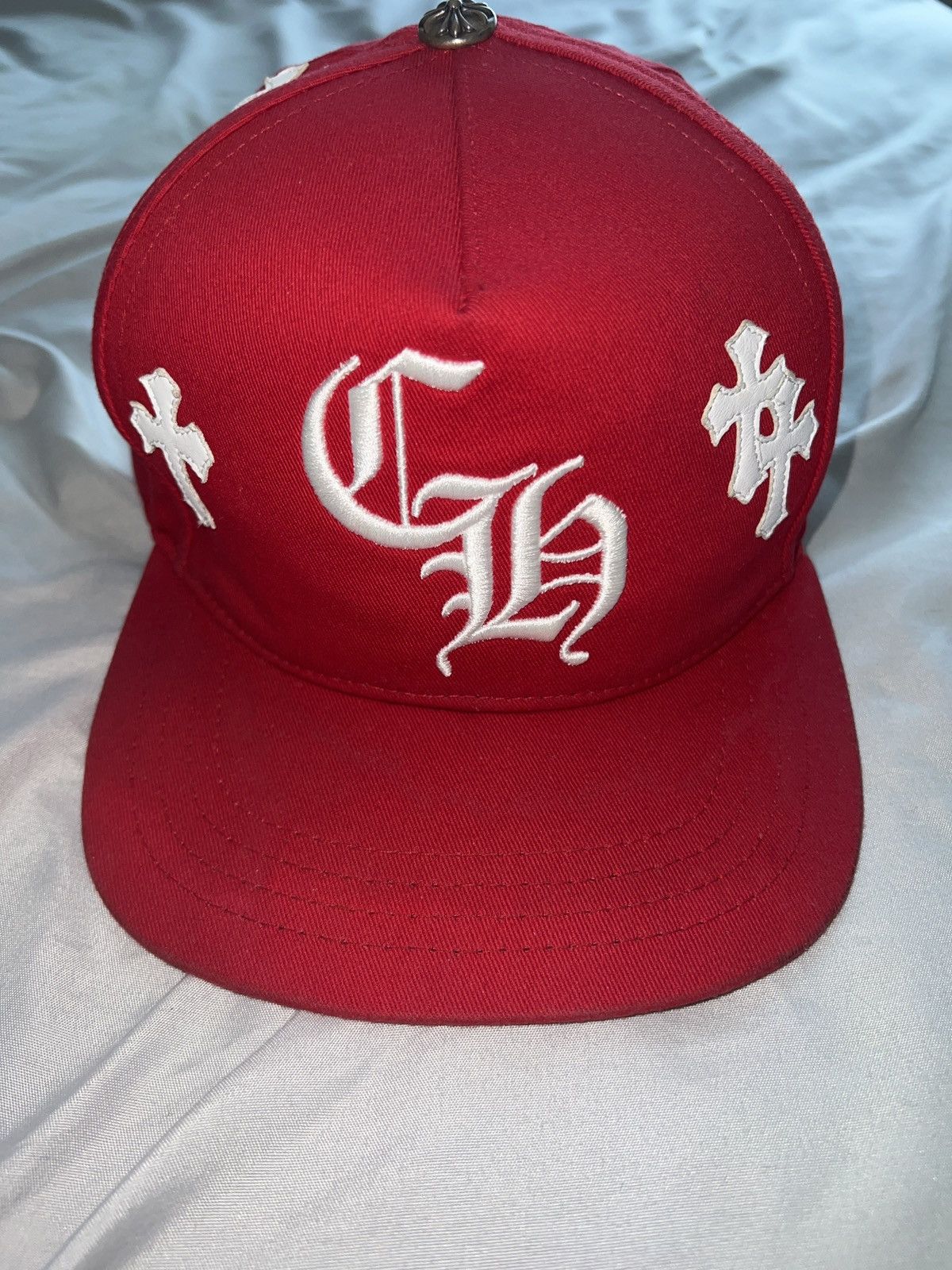Chrome Hearts Red Chrome Hearts Cross Patch Baseball Hat | Grailed
