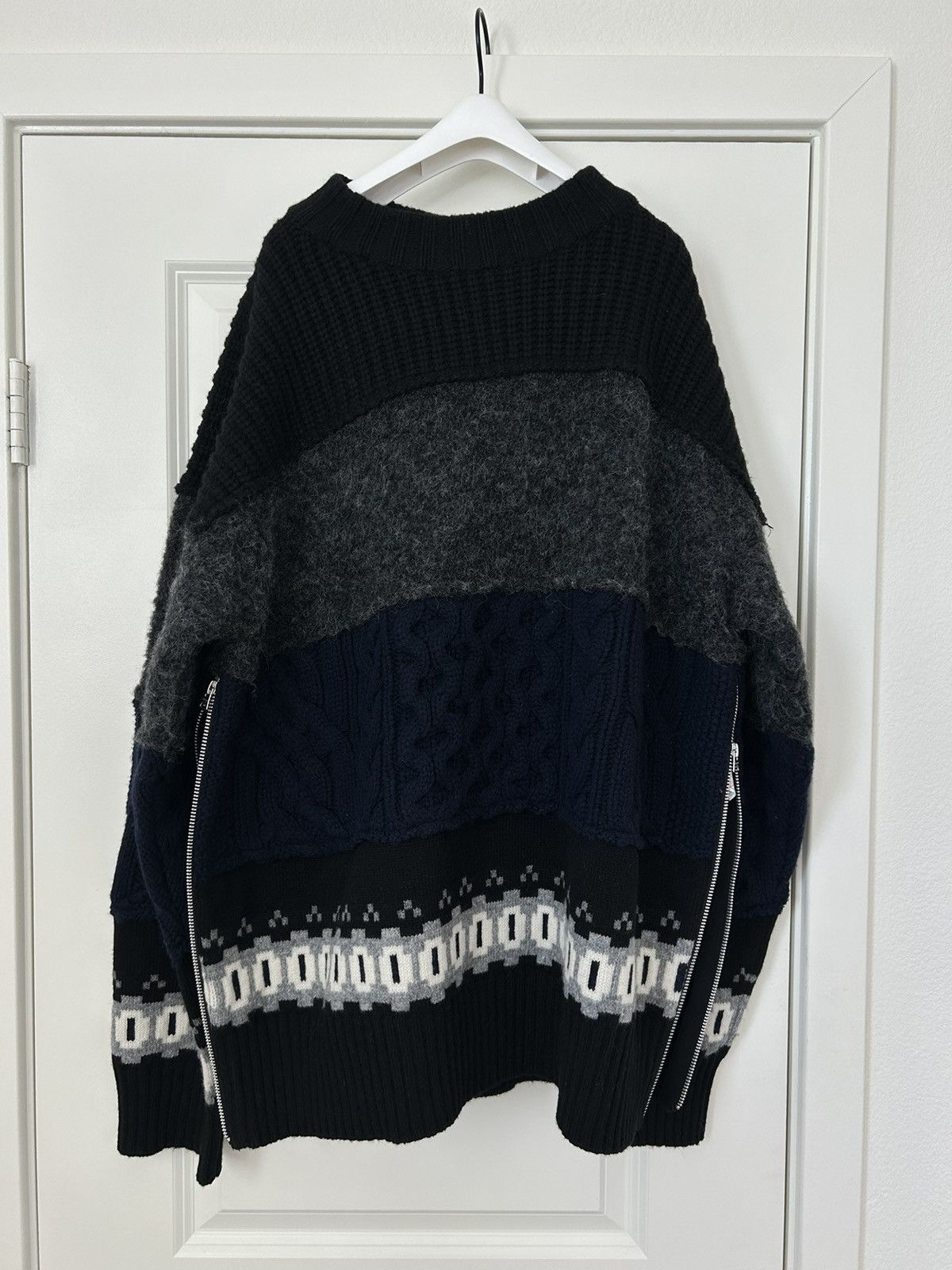 Sacai Sacai cut and sew paneled sweater Size US L / EU 52-54 / 3 - 2 Thumbnail
