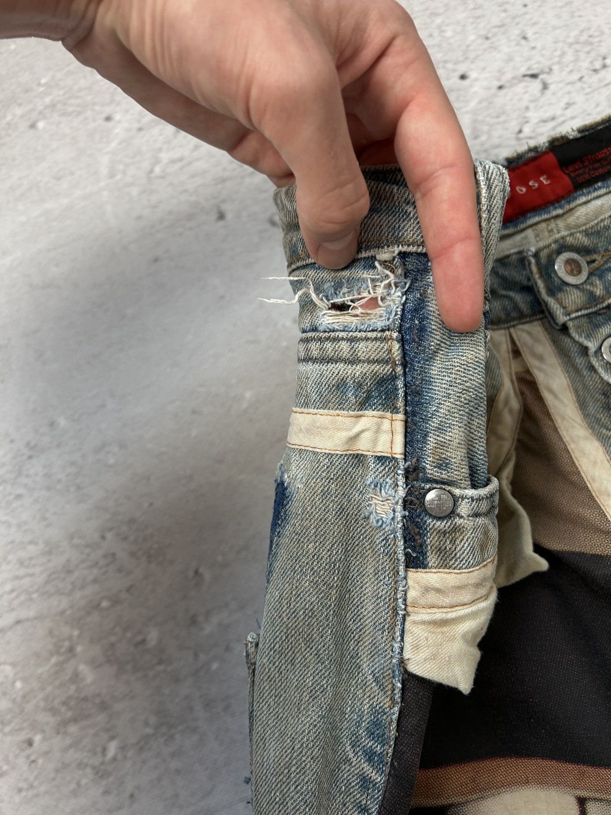 Levi's Vintage Clothing 🔥VINTAGE LEVIS SILVER TAB CUSTOM DISTRESSED DENIM JEANS 90s🔥 Size US 32 / EU 48 - 10 Thumbnail
