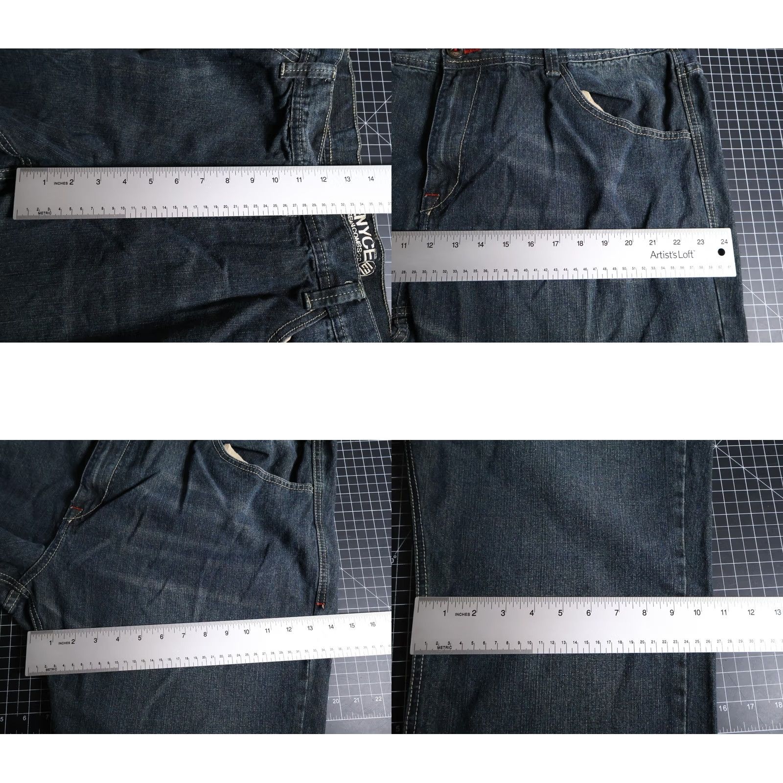 Enyce VINTAGE enyce Jeans Mens 42 x 32 Blue Denim Zip Pocket Baggy Fit VTG Y2K Jeans Mens 42 Blue Denim Zip Pocket Baggy Fit 90s Hip Hop Retro Mens Jeans Size US 42 / EU 58 - 8 Thumbnail