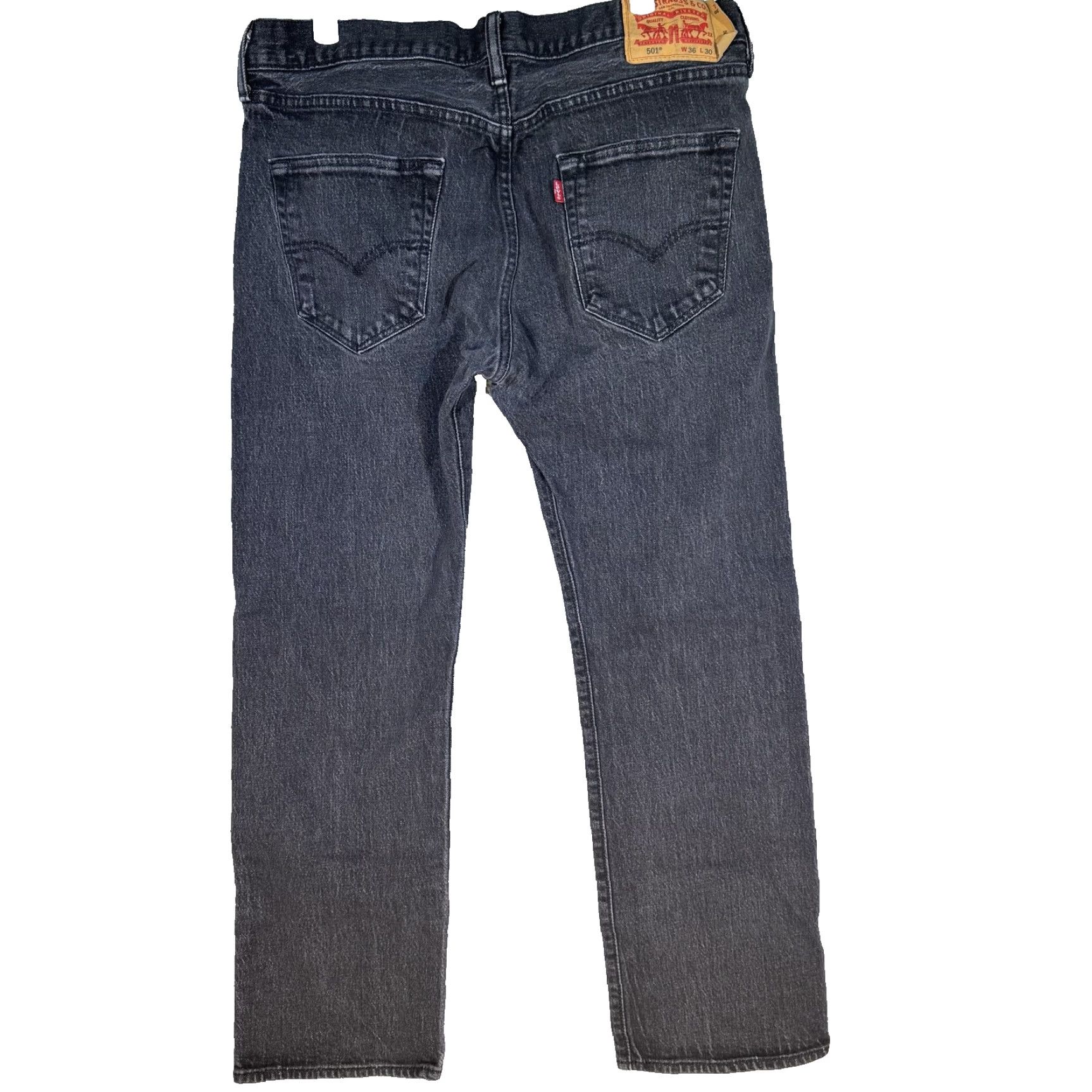 Levi's Levi's 501 Jeans Mens 36x30 Black Button Fly Straight Denim Classic Pants Size US 36 / EU 52 - 2 Thumbnail