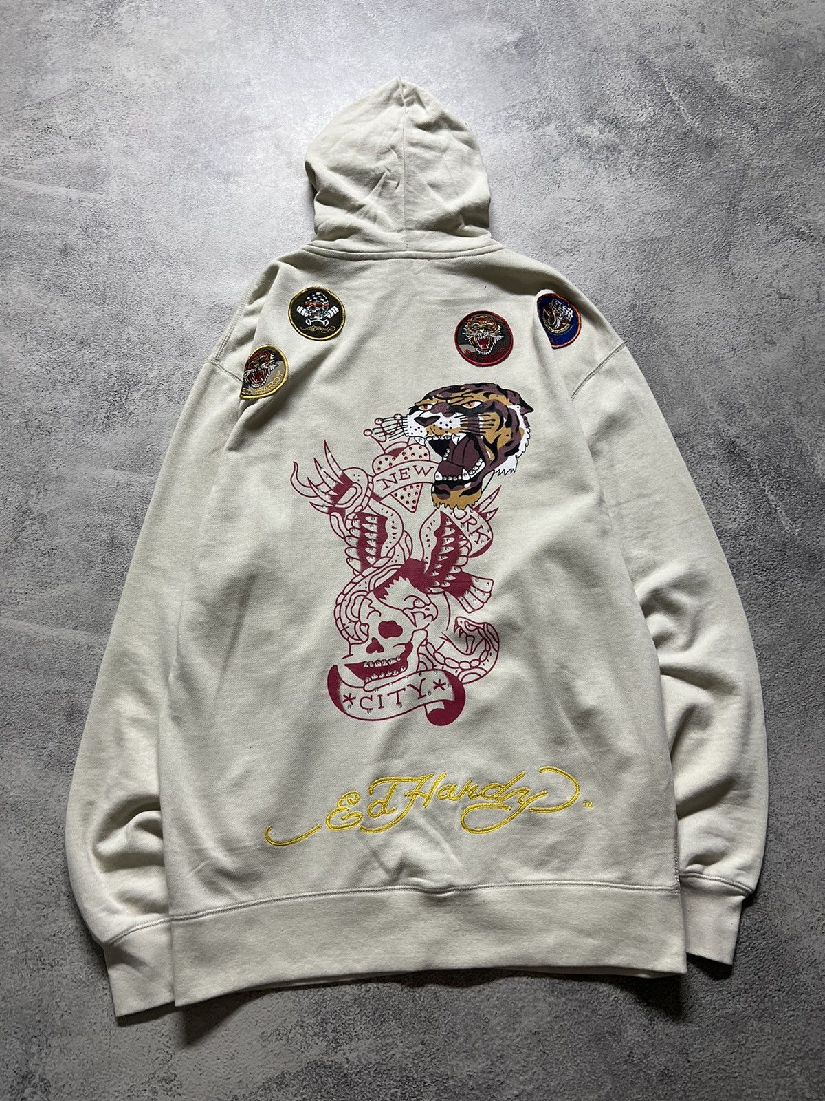 Vintage Y2k Tiger 🐅 Ed Hardy New Zip Hoodie 00's
