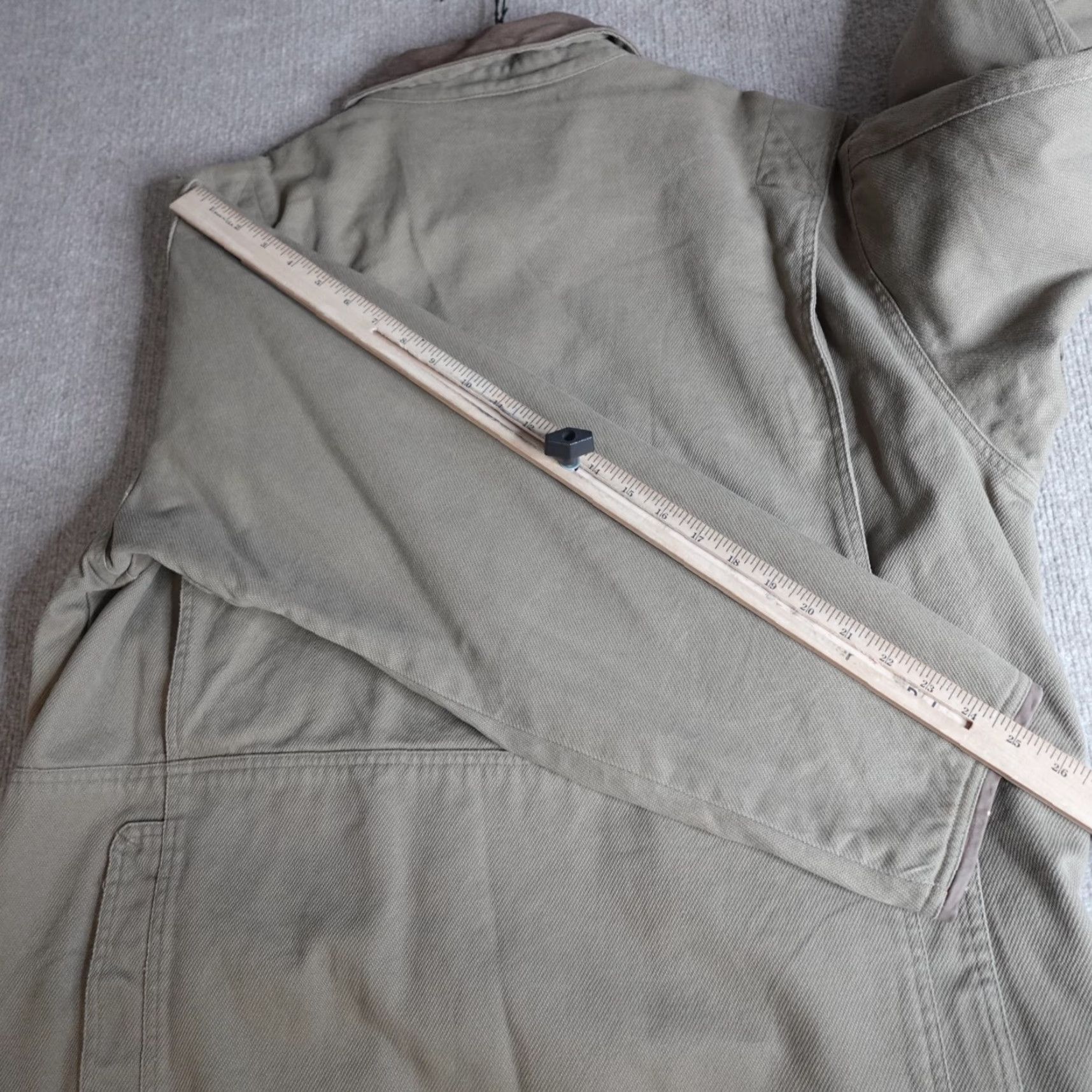Vintage VINTAGE Columbia Jacket Mens Regular L Beige Canvas Military Jacket with Pockets Size US L / EU 52-54 / 3 - 7 Thumbnail