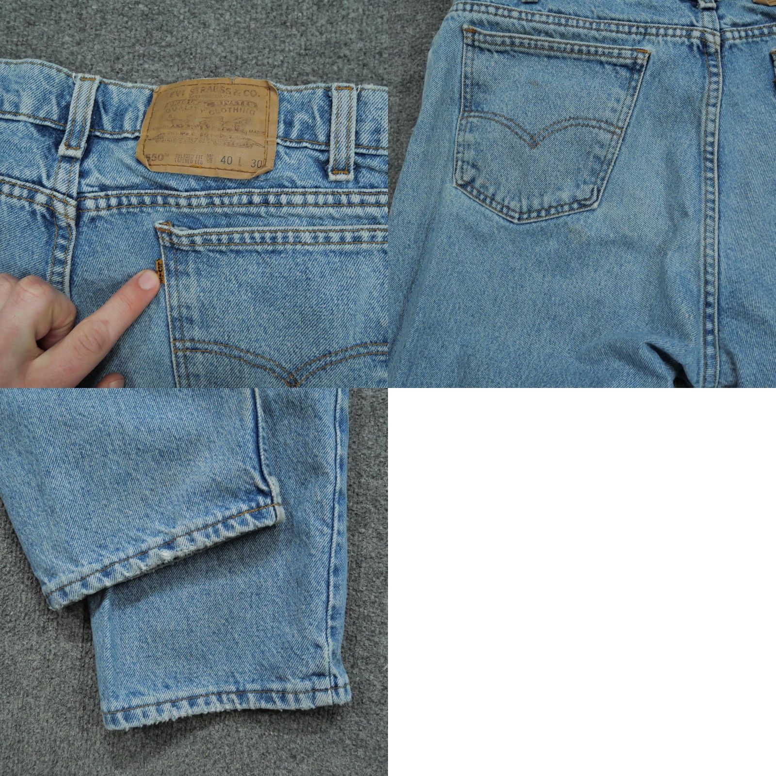 Levi's VINTAGE Levi's 550 Jeans Mens 40x30 Blue Grunge Distressed 90s Denim Straight Pants Adult 38x30 Size US 38 / EU 54 - 9 Thumbnail