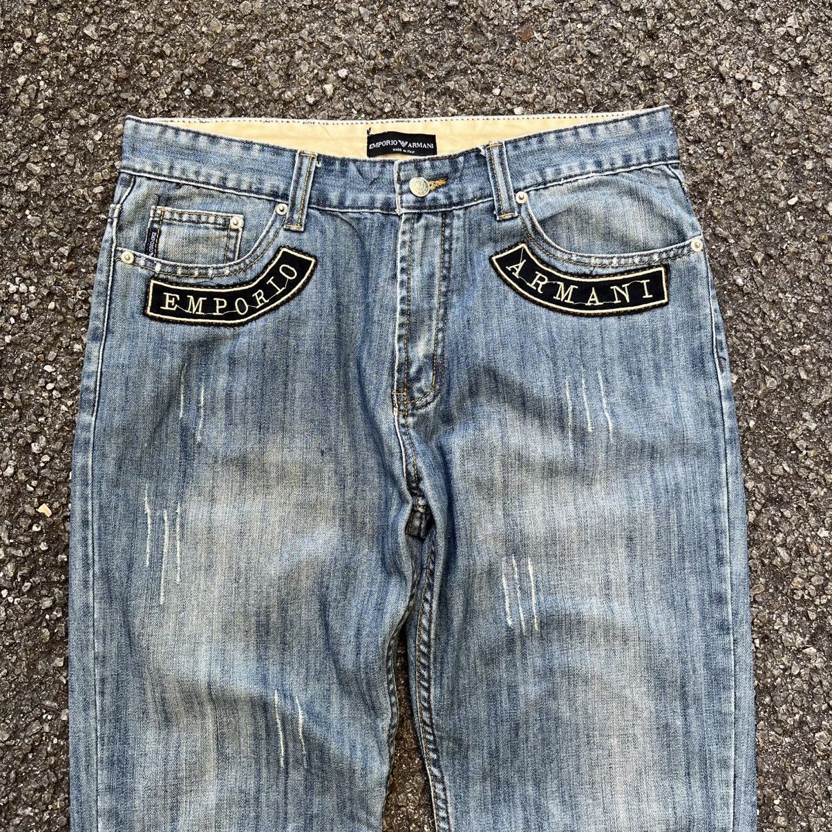 Emporio Armani VTG Rare Archive Emporio Armani Embroidered Wide Logo Jeans Size US 34 / EU 50 - 4 Thumbnail