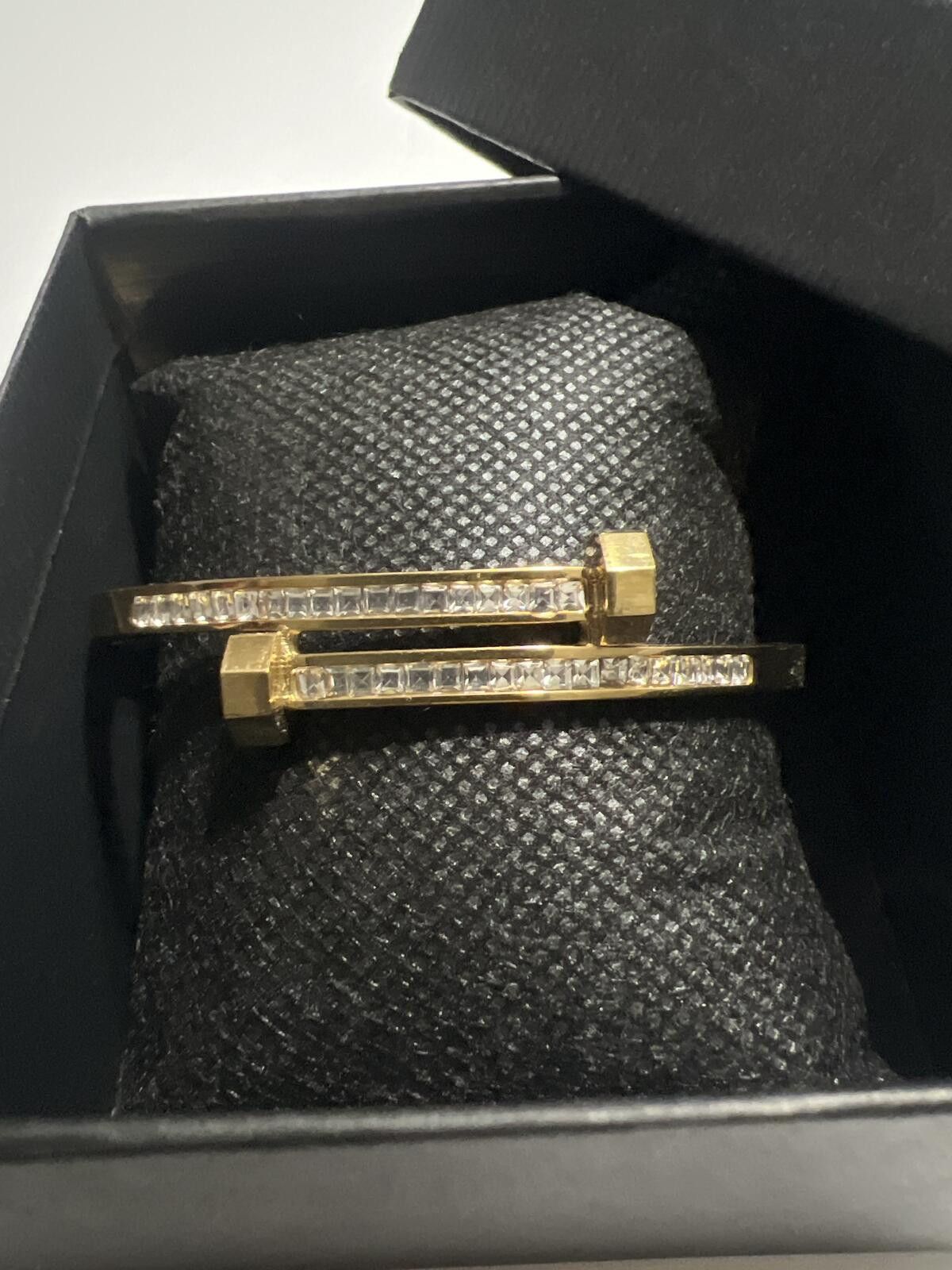Unknown London Elegant 18k Gold plated SS Nail Bracelet with CZ Detailing Size ONE SIZE - 3 Thumbnail